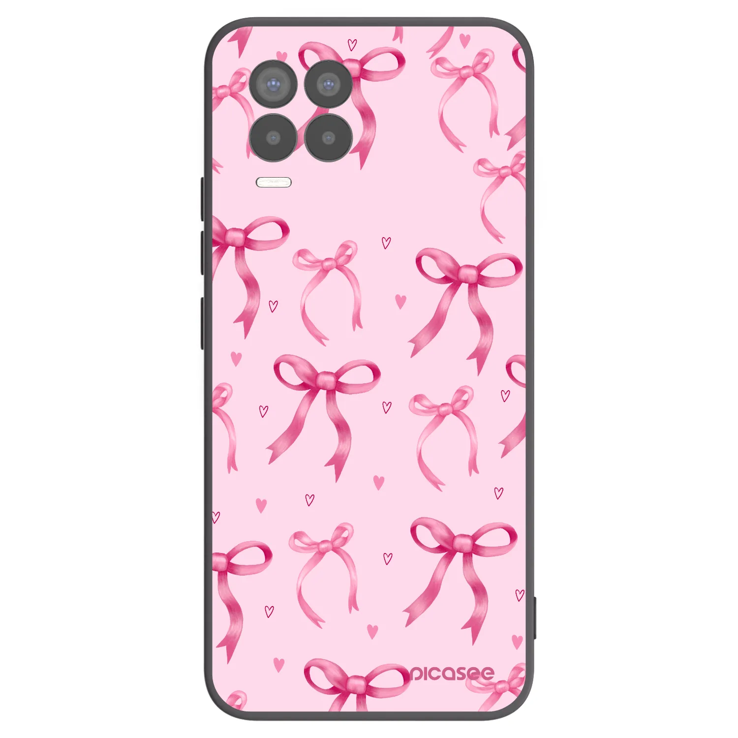 Picasee silikonowe czarne etui na Realme 8 4G - Bow Aesthetic