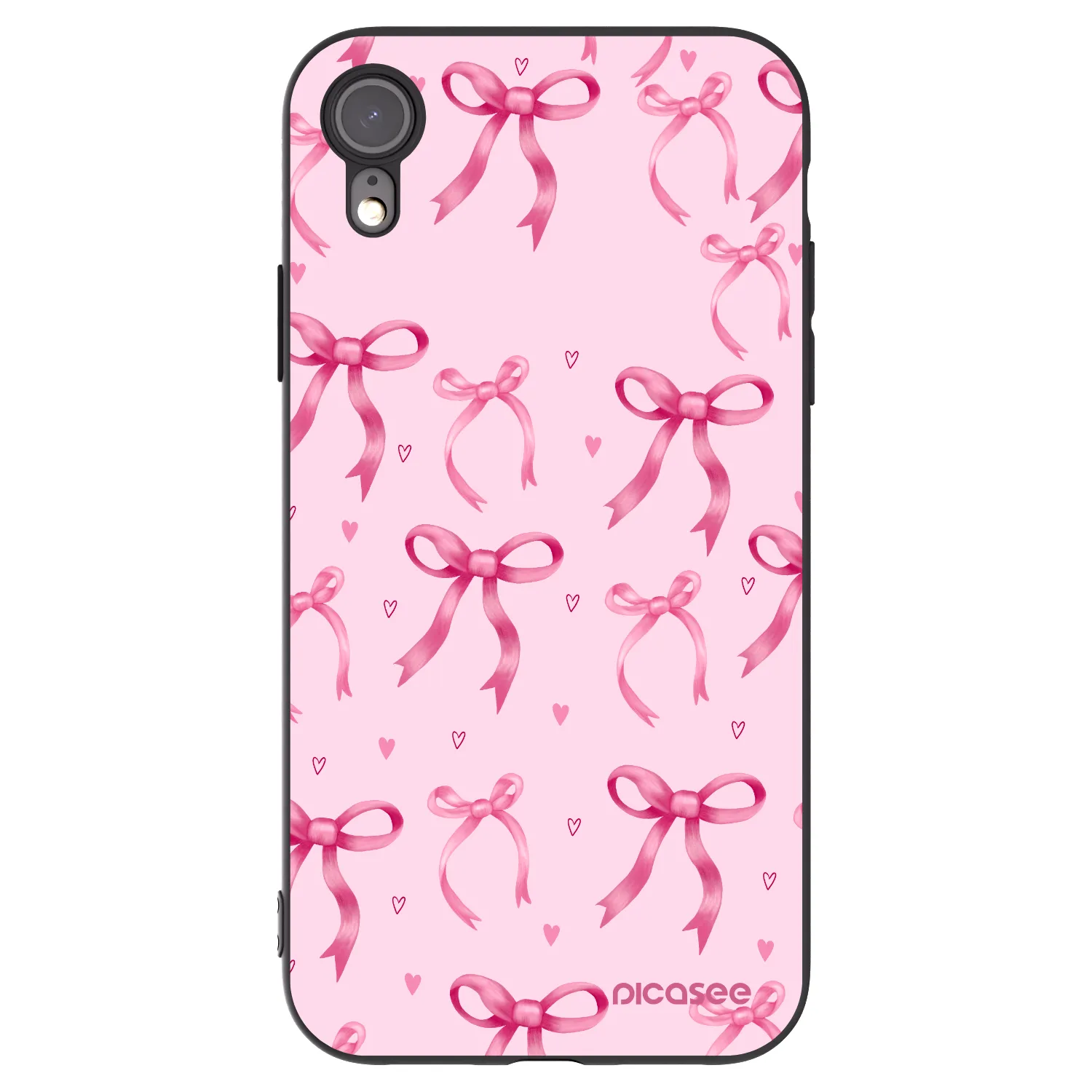 Picasee silikonowe czarne etui na Apple iPhone XR - Bow Aesthetic