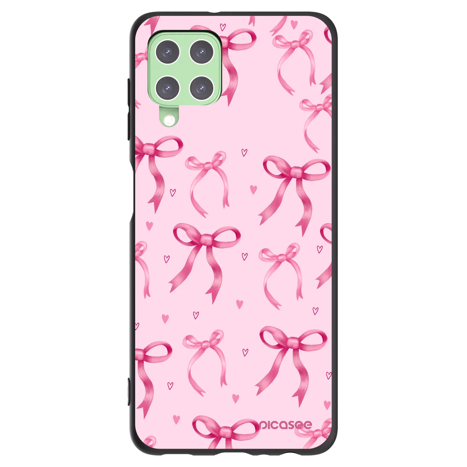 Picasee silikonowe czarne etui na Samsung Galaxy A22 A225F 4G - Bow Aesthetic