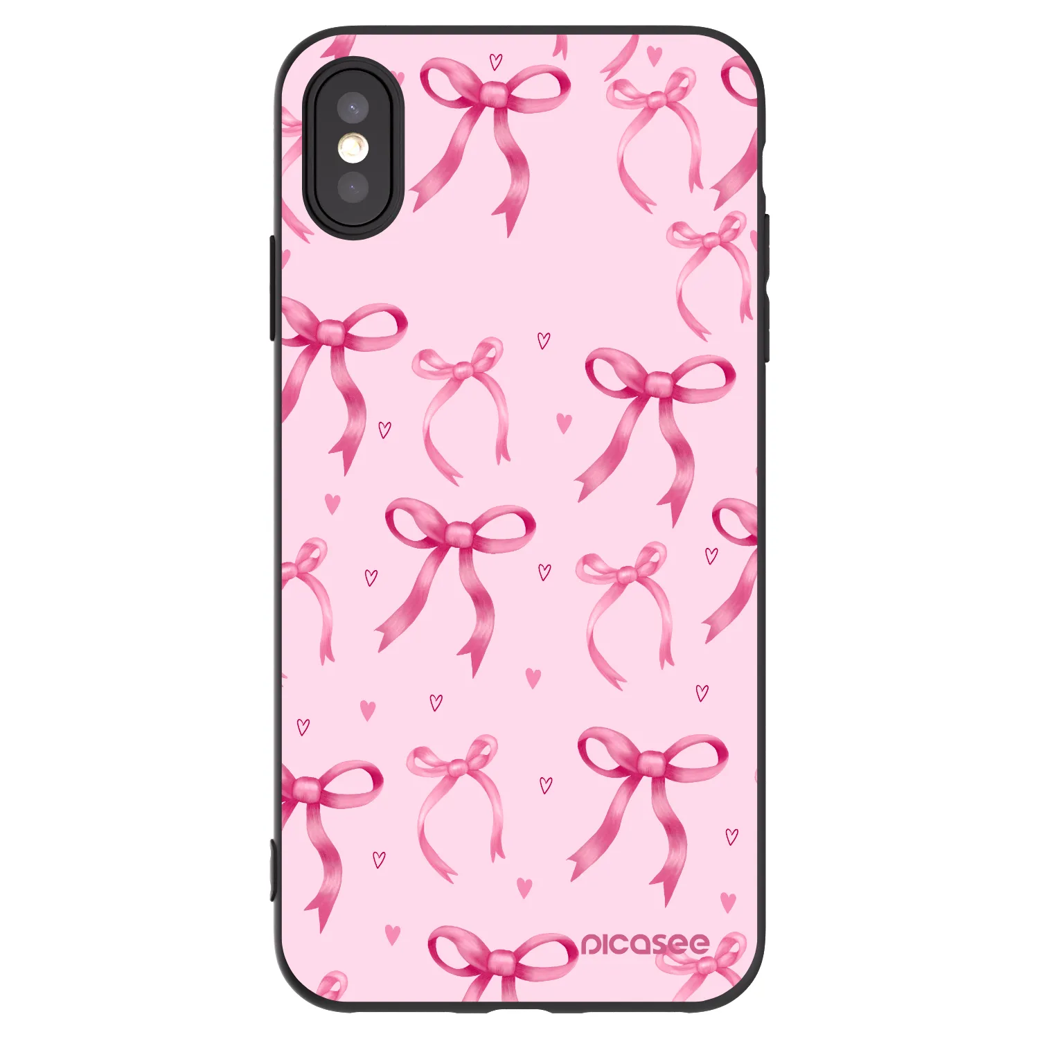 Picasee silikonowe czarne etui na Apple iPhone XS Max - Bow Aesthetic