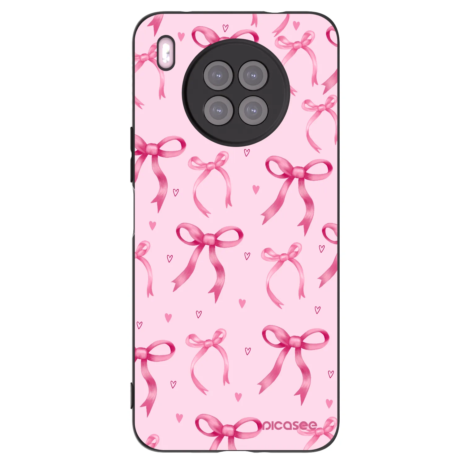 Picasee silikonowe czarne etui na Huawei Nova 8i - Bow Aesthetic