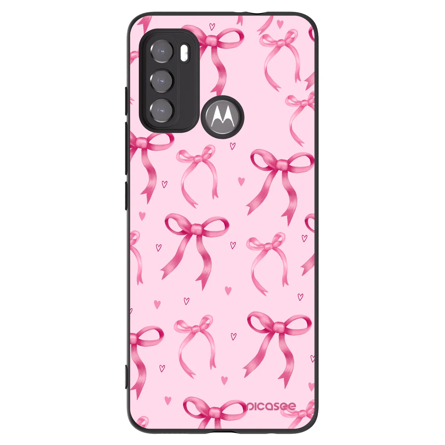 Picasee silikonowe czarne etui na Motorola Moto G60 - Bow Aesthetic
