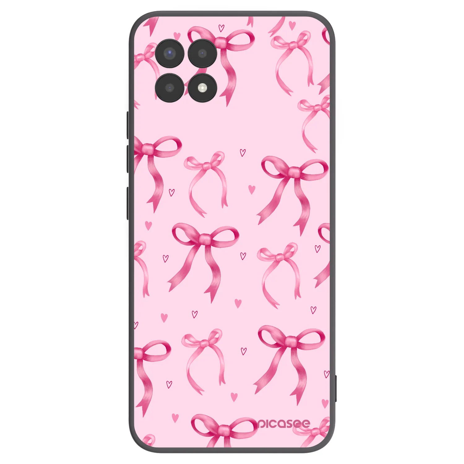 Picasee silikonowe czarne etui na Realme 8i - Bow Aesthetic