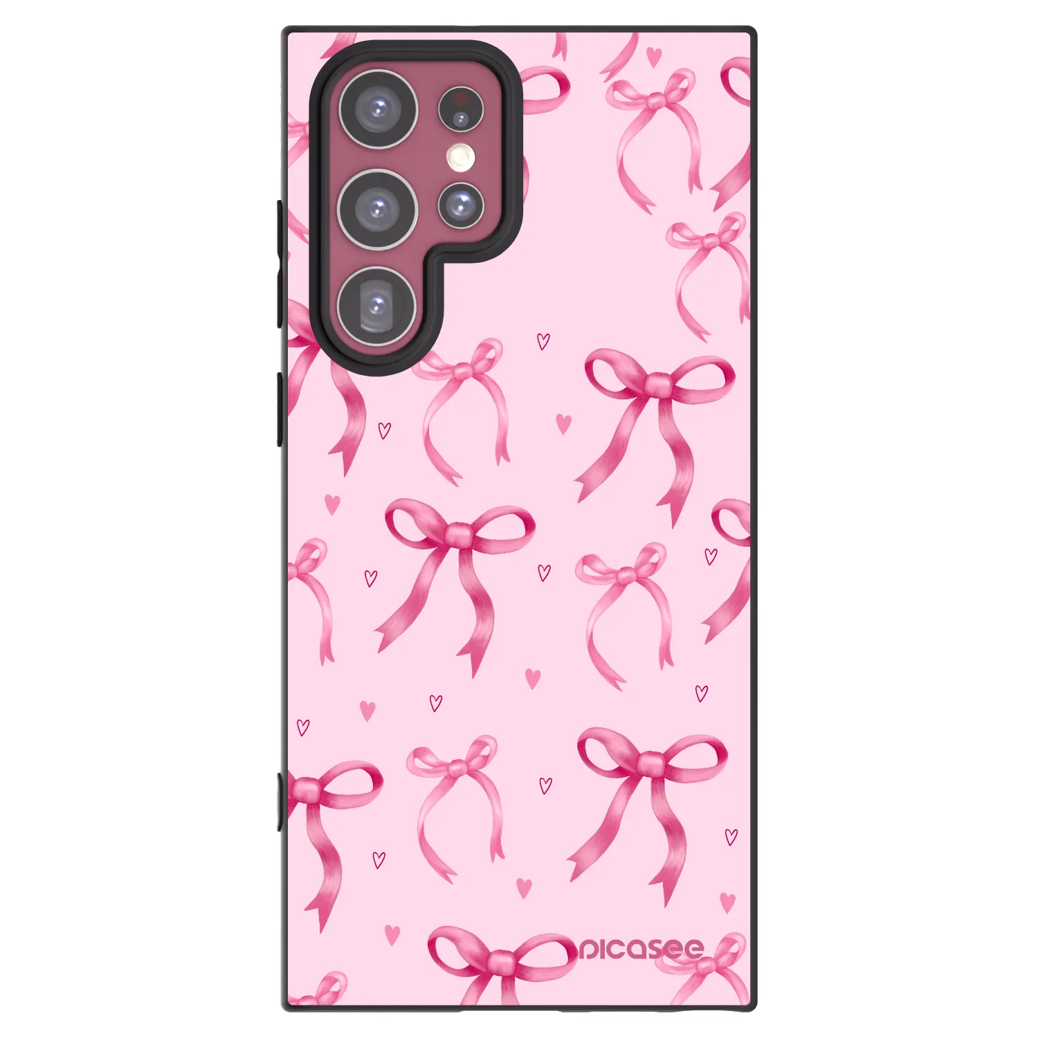 Picasee silikonowe czarne etui na Samsung Galaxy S22 Ultra 5G - Bow Aesthetic