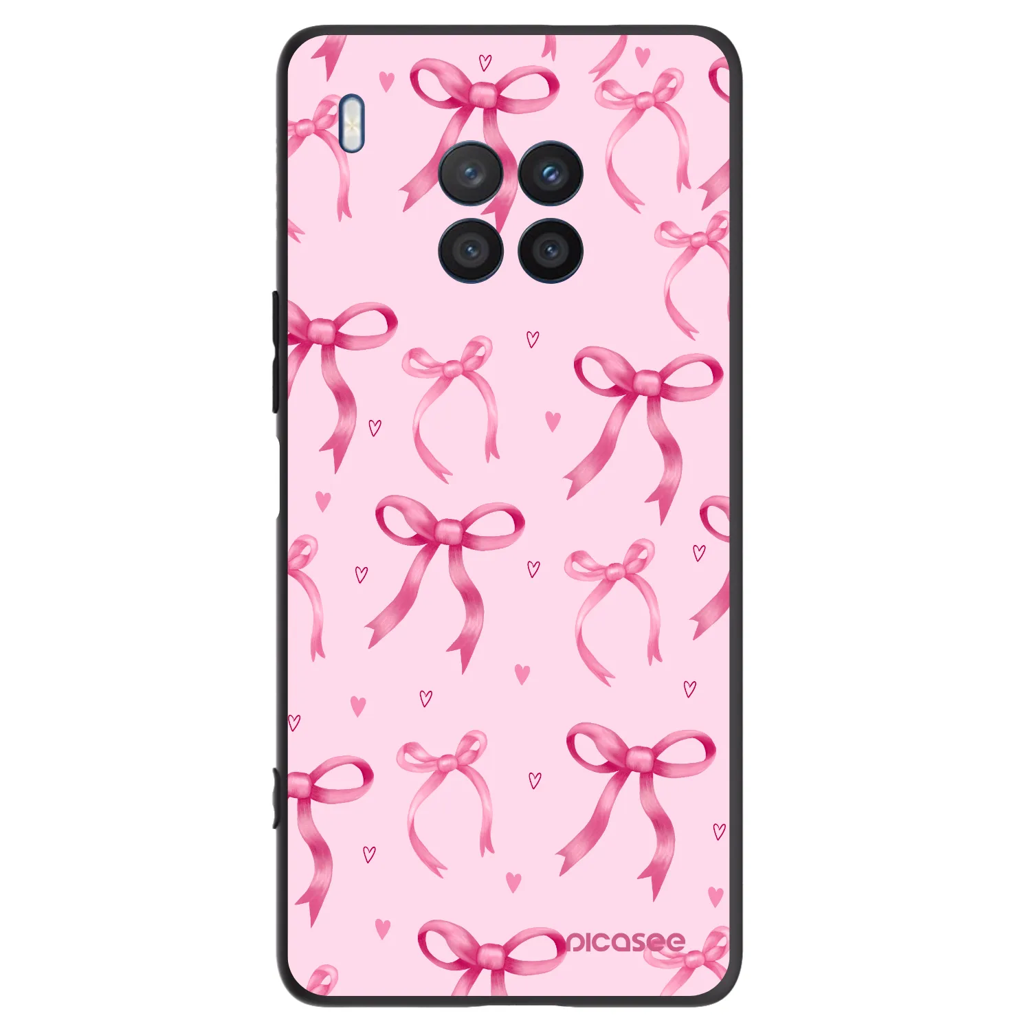 Picasee silikonowe czarne etui na Honor 50 Lite - Bow Aesthetic