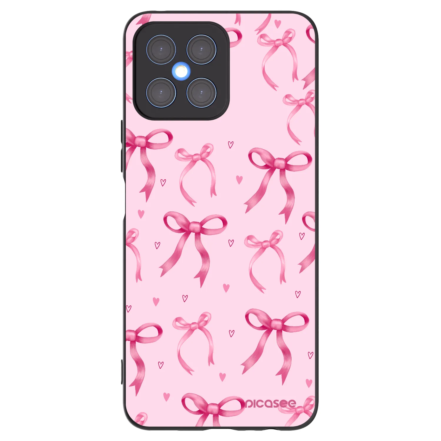 Picasee silikonowe czarne etui na Honor X8 4G - Bow Aesthetic