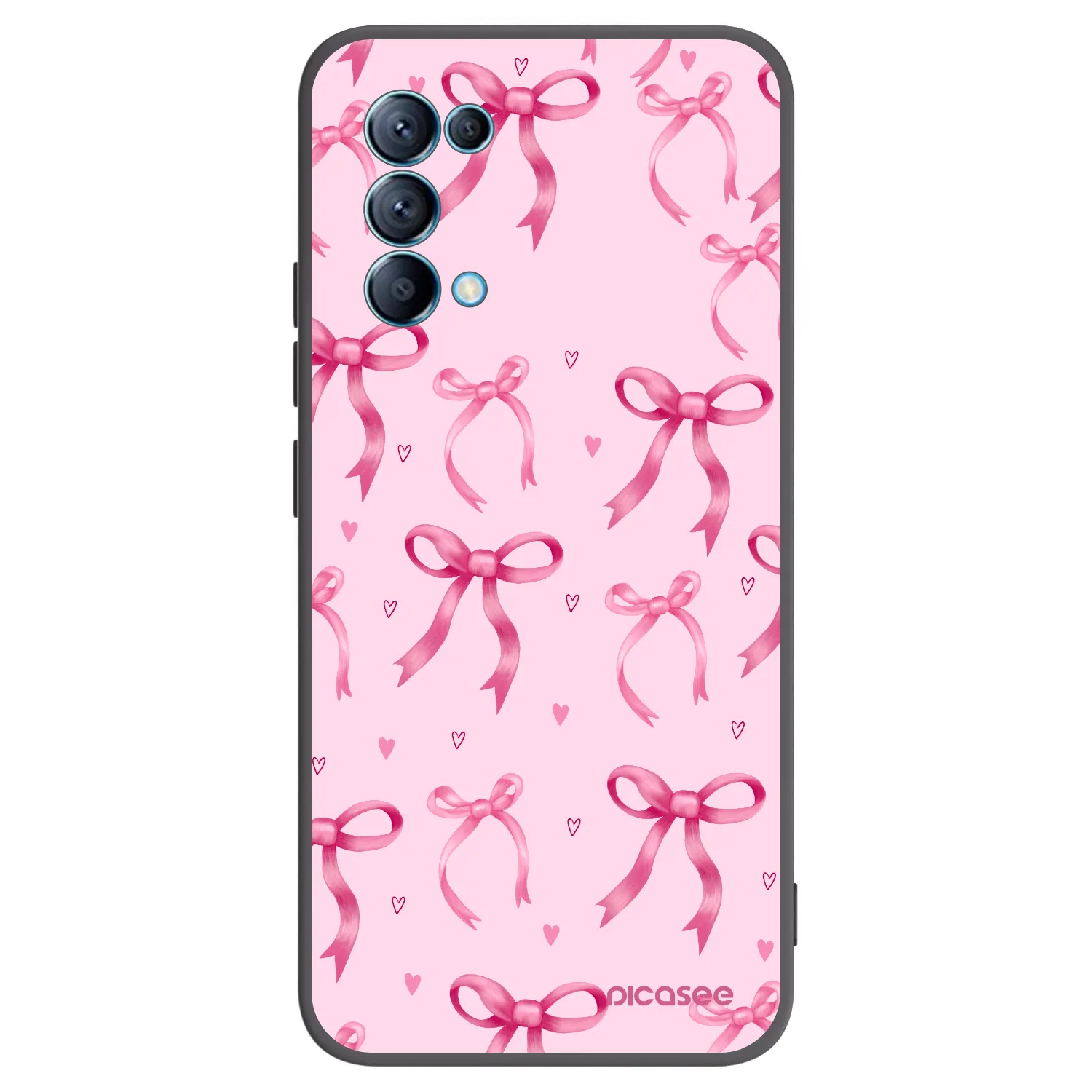Picasee silikonowe czarne etui na OPPO A16s - Bow Aesthetic