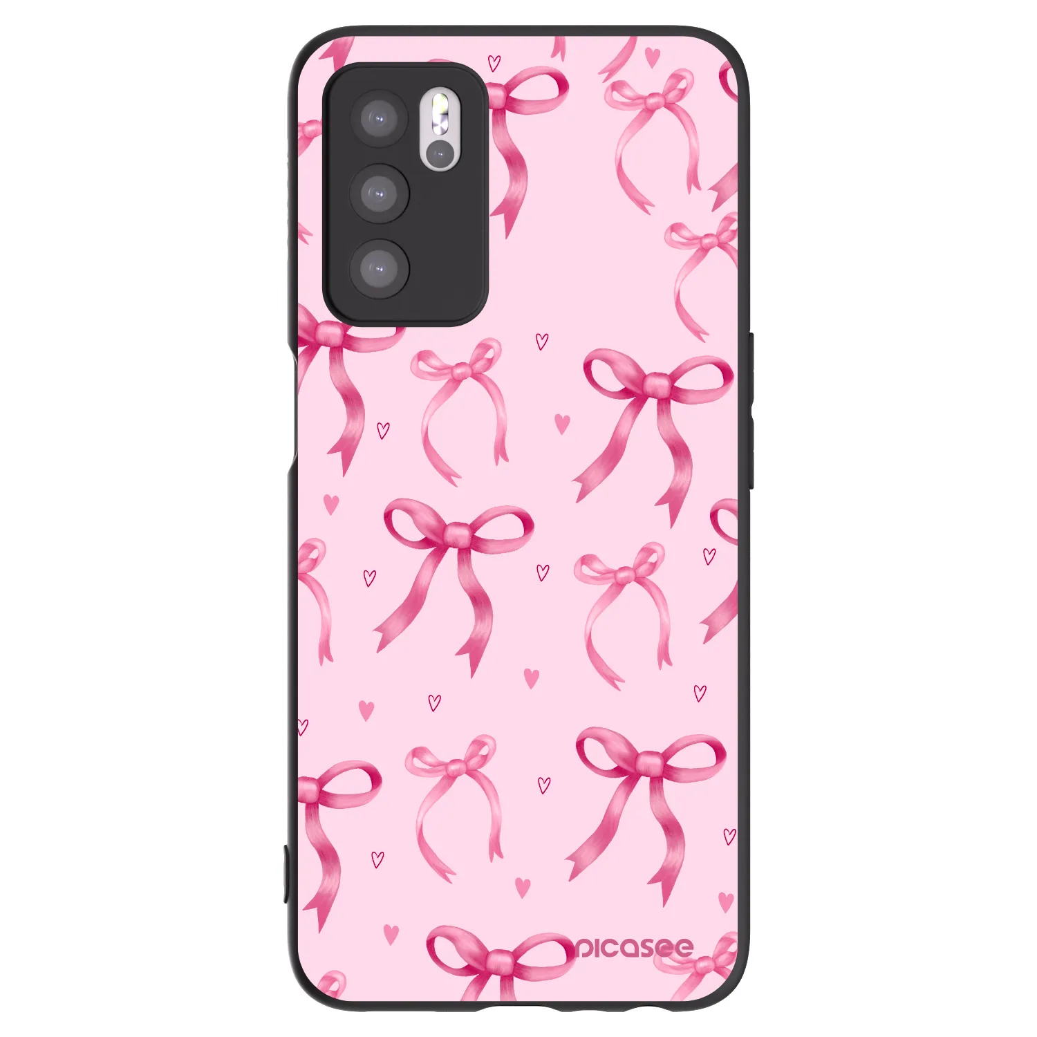 Picasee silikonowe czarne etui na OPPO A16s - Bow Aesthetic