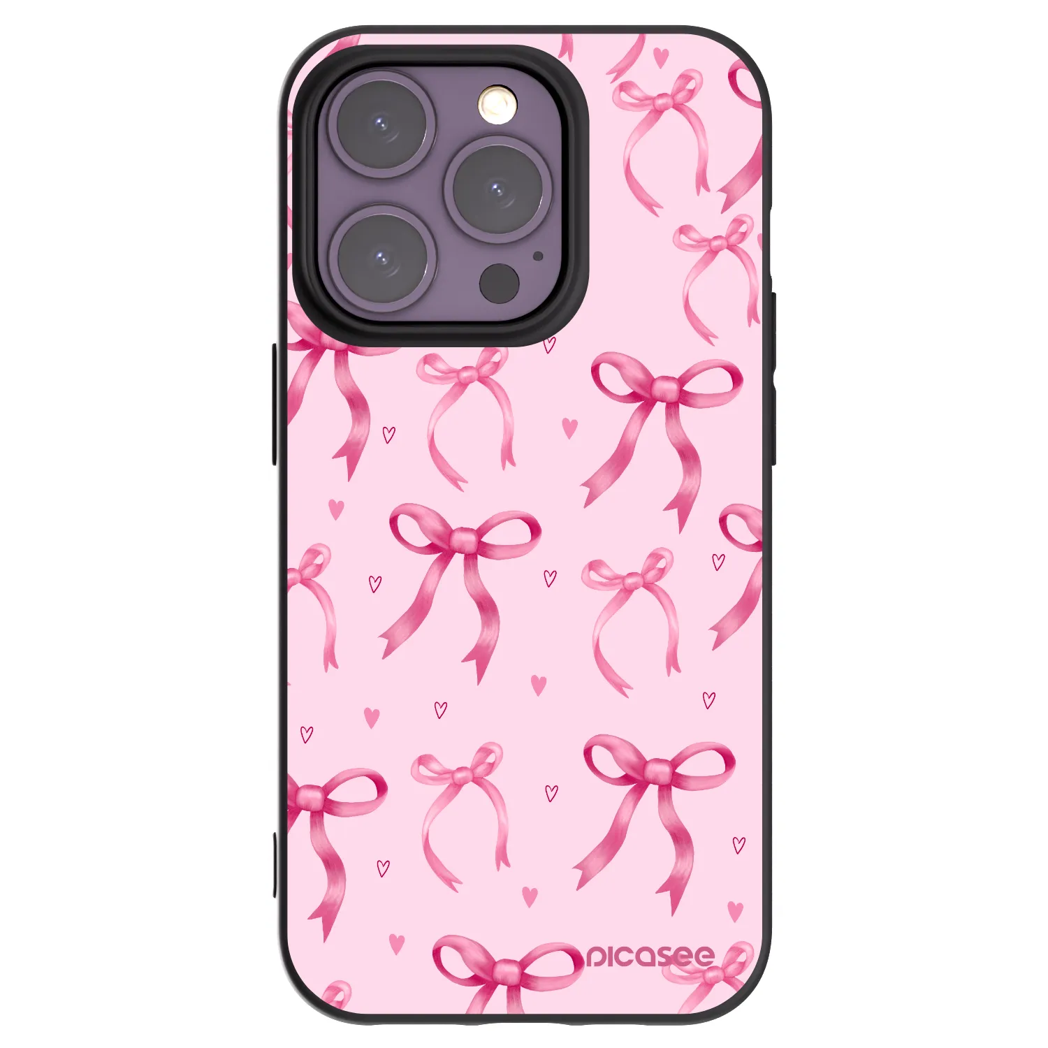 Picasee silikonowe czarne etui na Apple iPhone 14 Pro - Bow Aesthetic