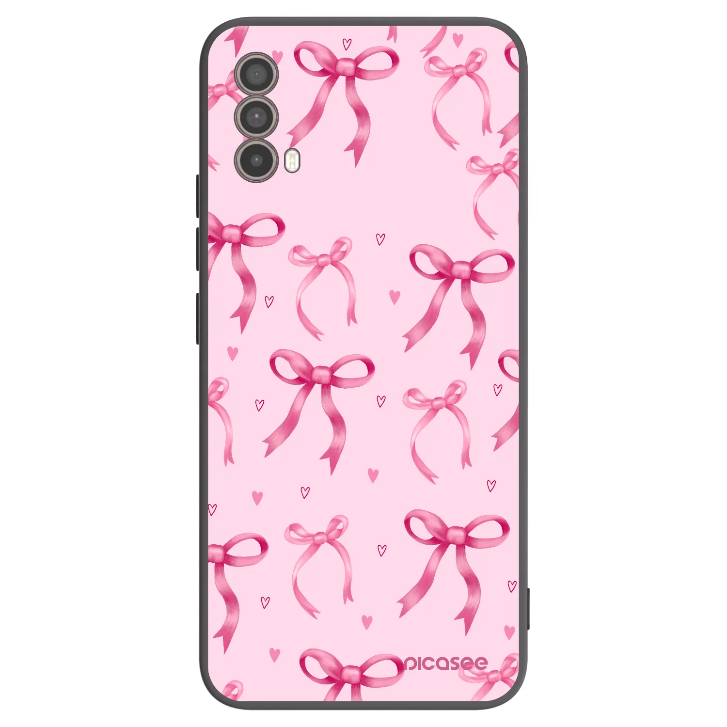 Picasee silikonowe czarne etui na Motorola Moto E40 - Bow Aesthetic