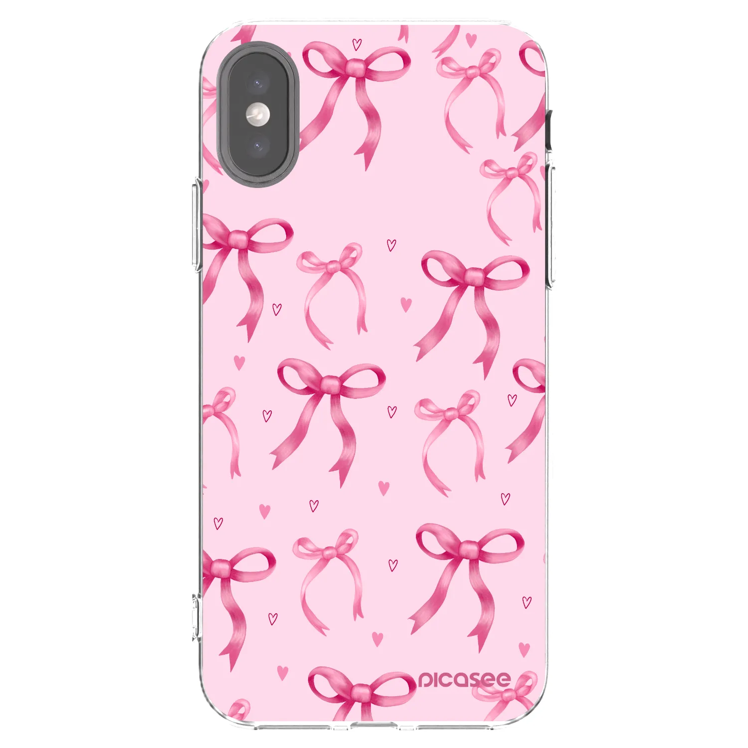 Picasee silikonowe przeźroczyste etui na Apple iPhone X/XS - Bow Aesthetic