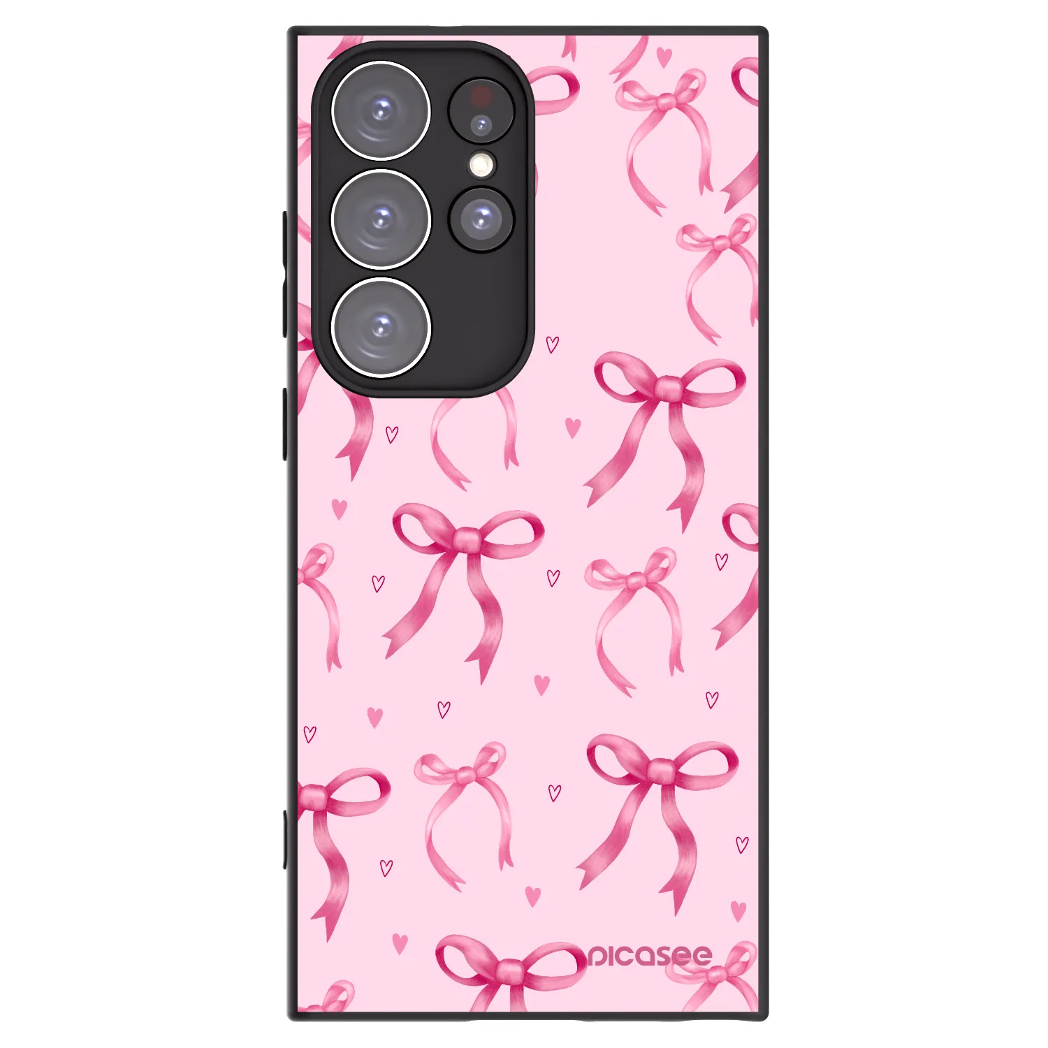 Picasee silikonowe czarne etui na Samsung Galaxy S23 Ultra 5G - Bow Aesthetic