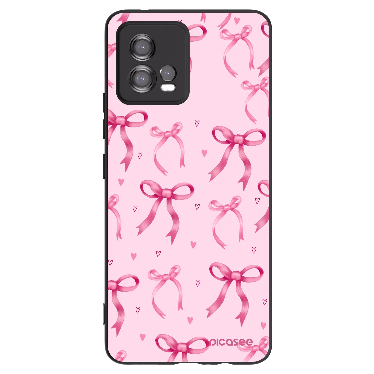 Picasee silikonowe czarne etui na Motorola Moto G72 - Bow Aesthetic