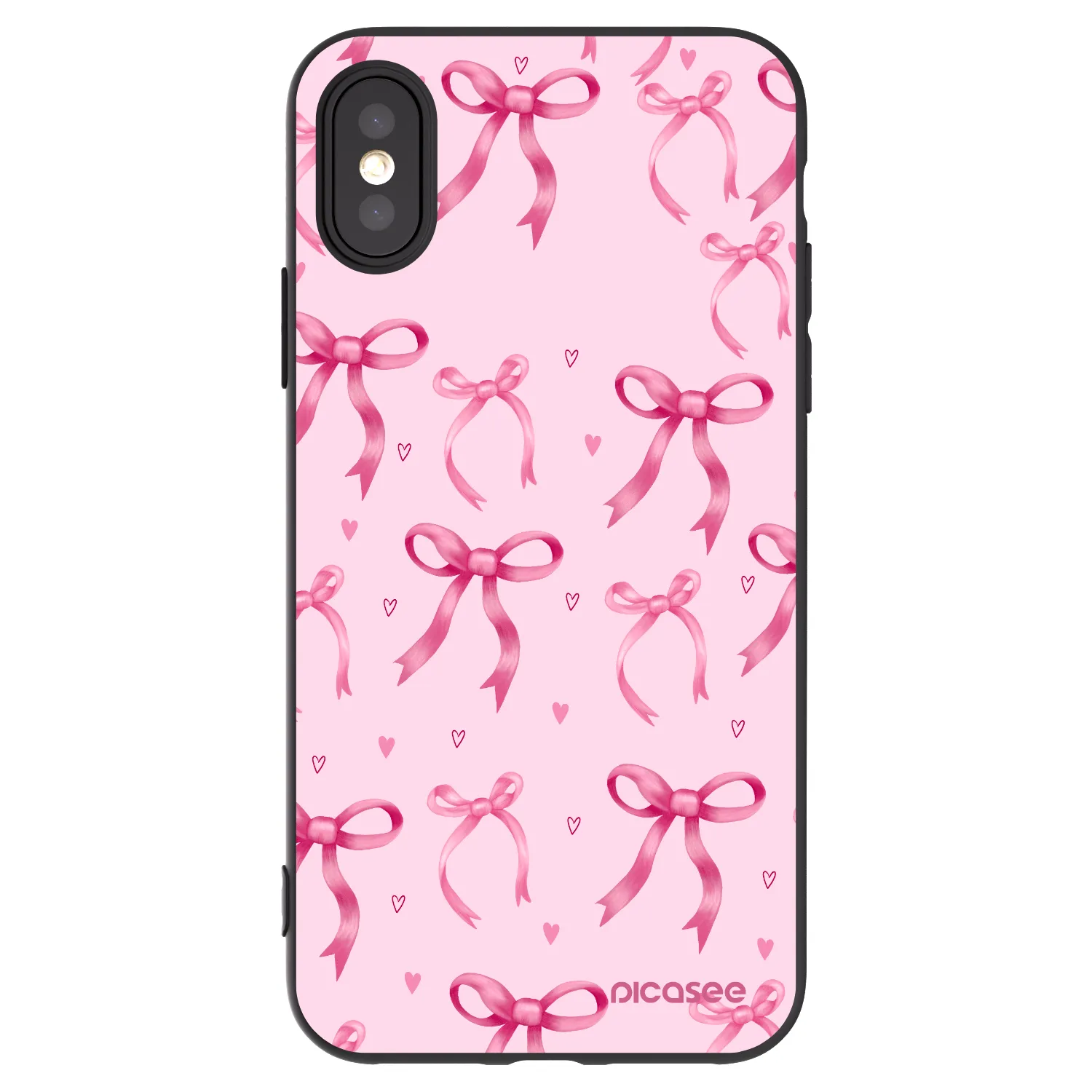 Picasee silikonowe czarne etui na Apple iPhone X/XS - Bow Aesthetic