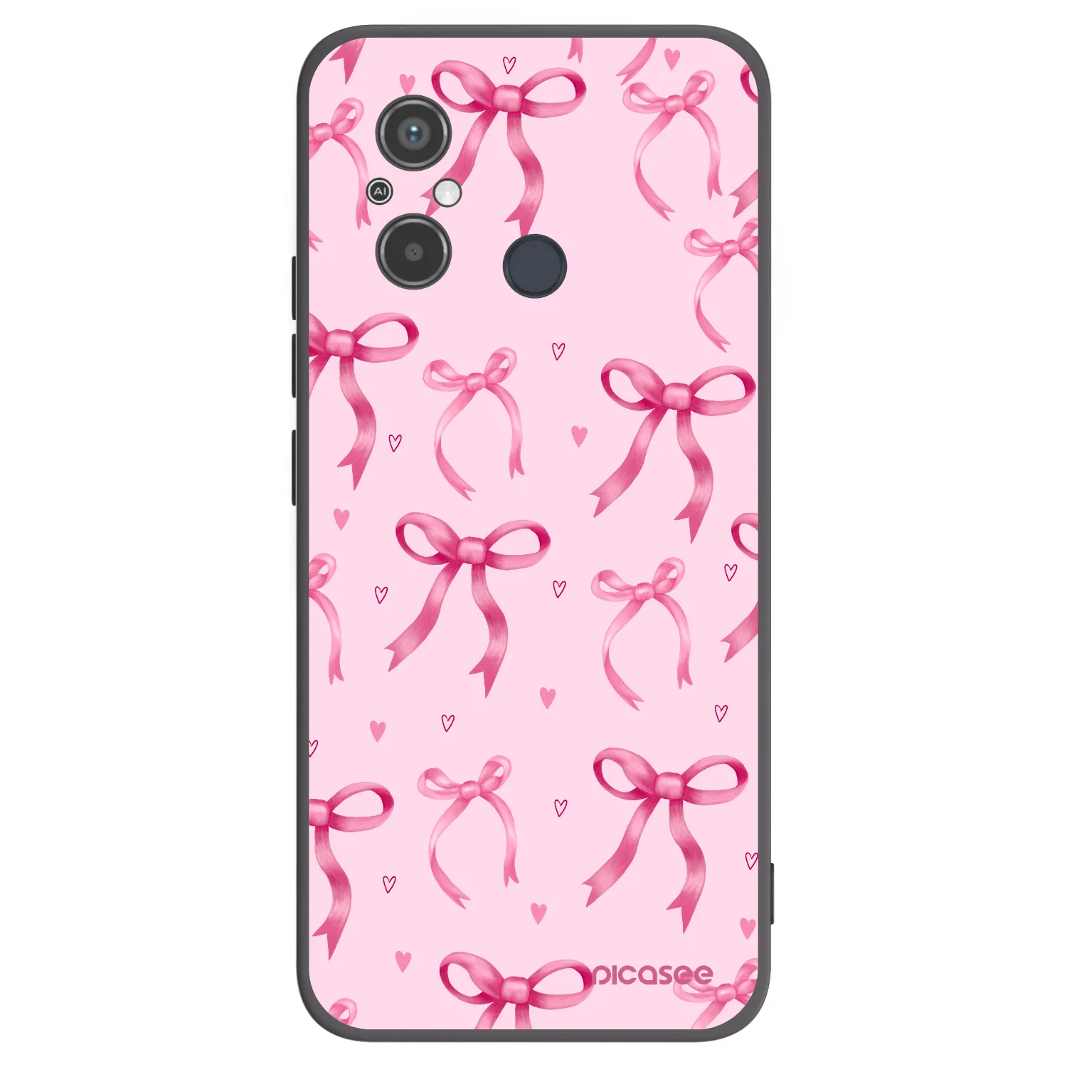 Picasee silikonowe czarne etui na Xiaomi Redmi 12C - Bow Aesthetic