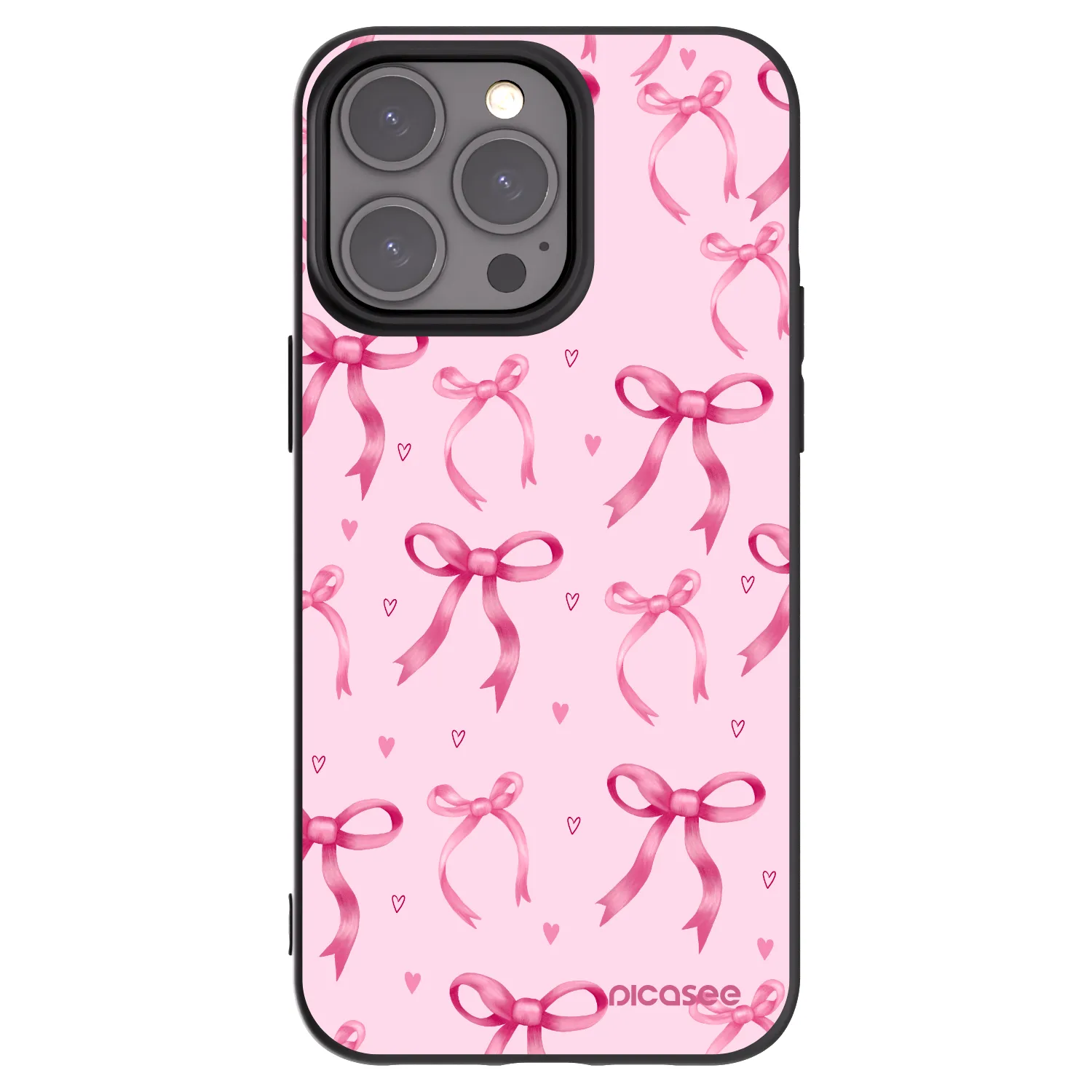 Picasee silikonowe czarne etui na Apple iPhone 15 Pro Max - Bow Aesthetic
