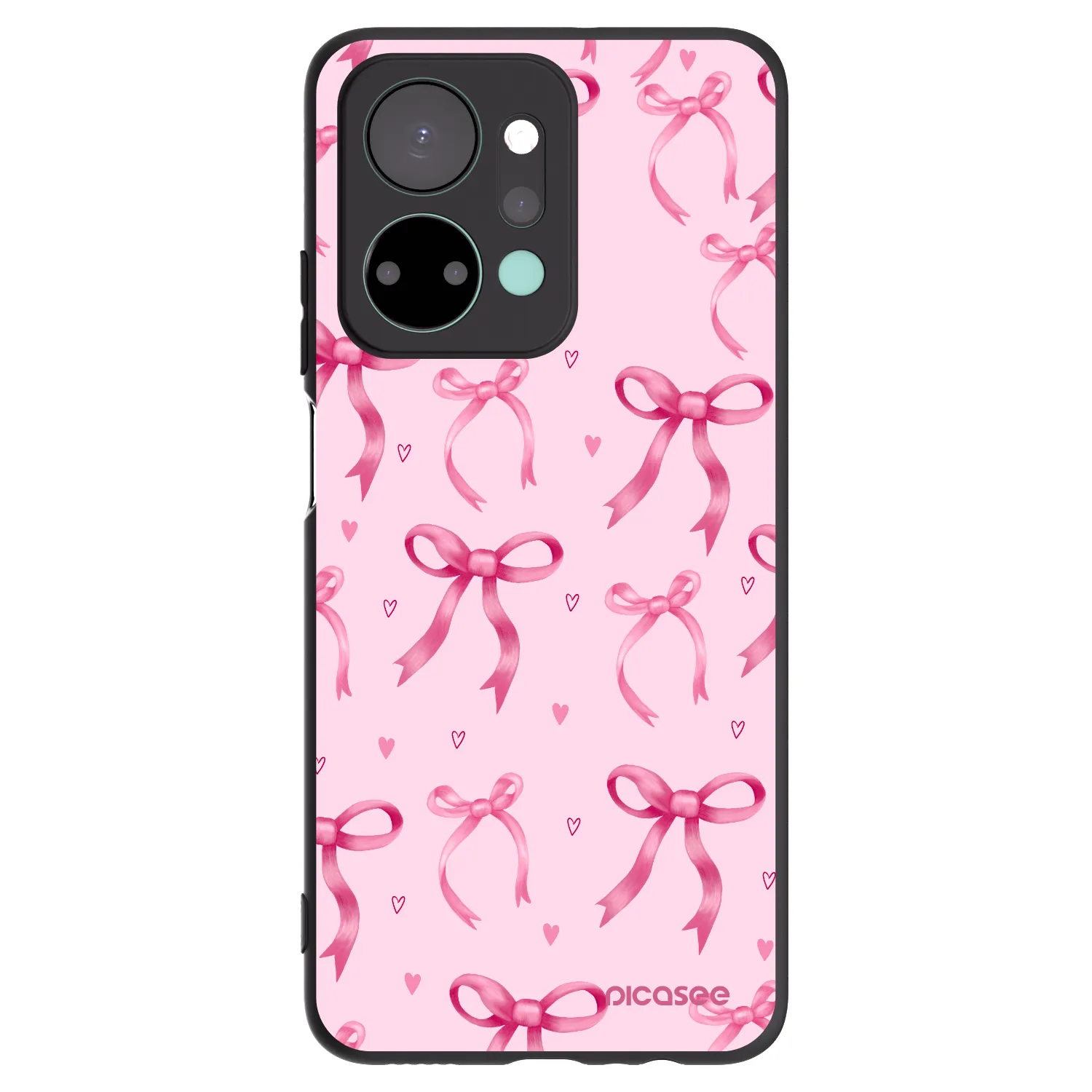 Picasee silikonowe czarne etui na Honor X7a - Bow Aesthetic