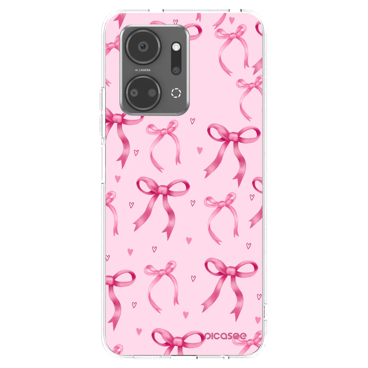Picasee silikonowe przeźroczyste etui na Honor X7a - Bow Aesthetic