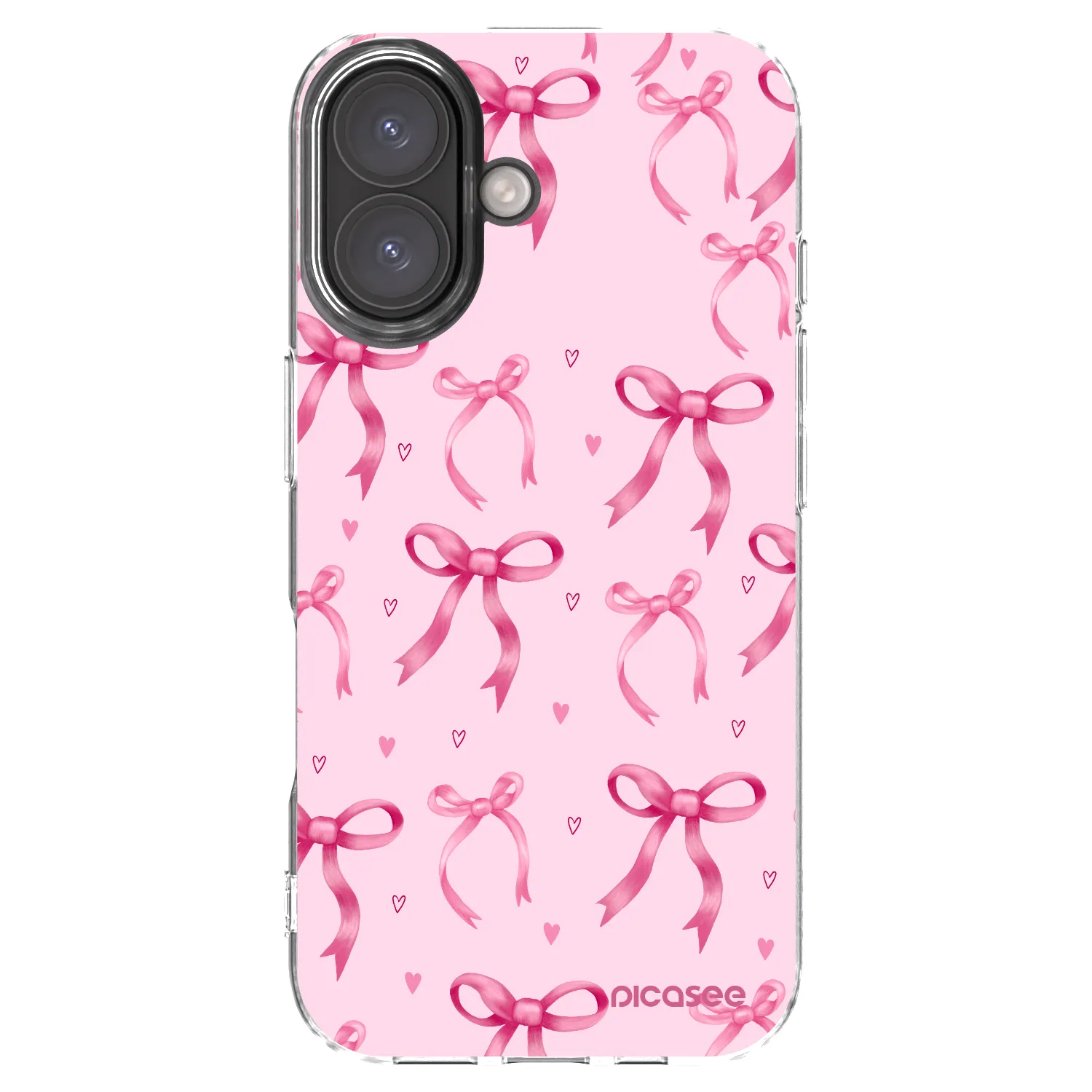 Picasee silikonowe przeźroczyste etui na Apple iPhone 16 - Bow Aesthetic