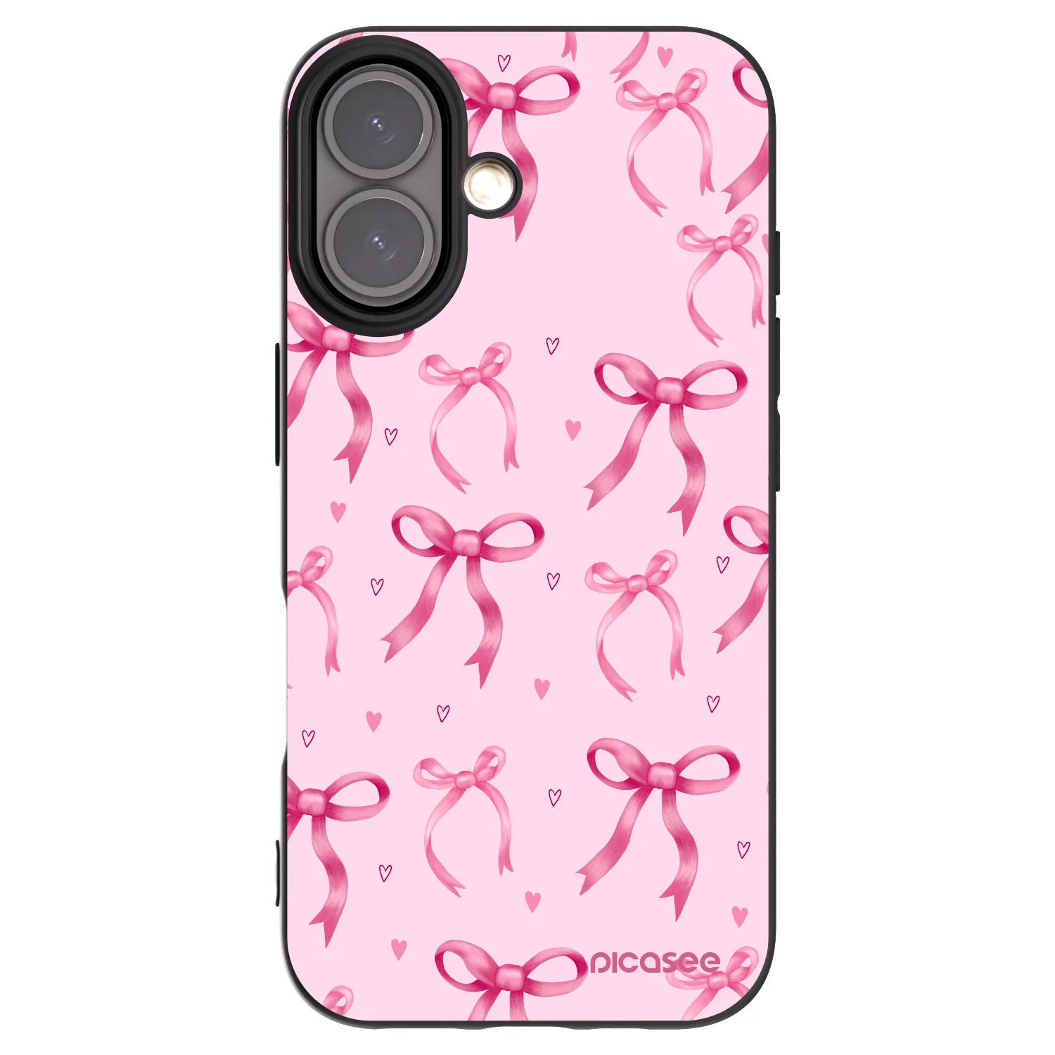 Picasee silikonowe czarne etui na Apple iPhone 16 - Bow Aesthetic