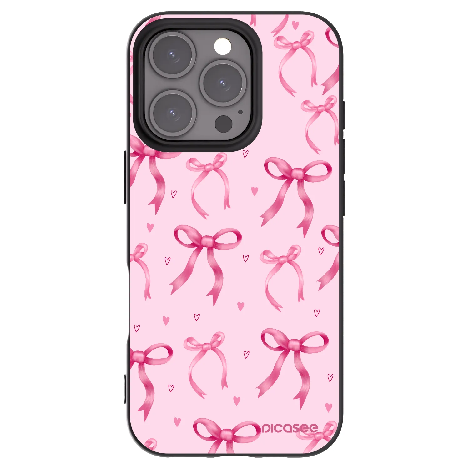 Picasee silikonowe czarne etui na Apple iPhone 16 Pro - Bow Aesthetic