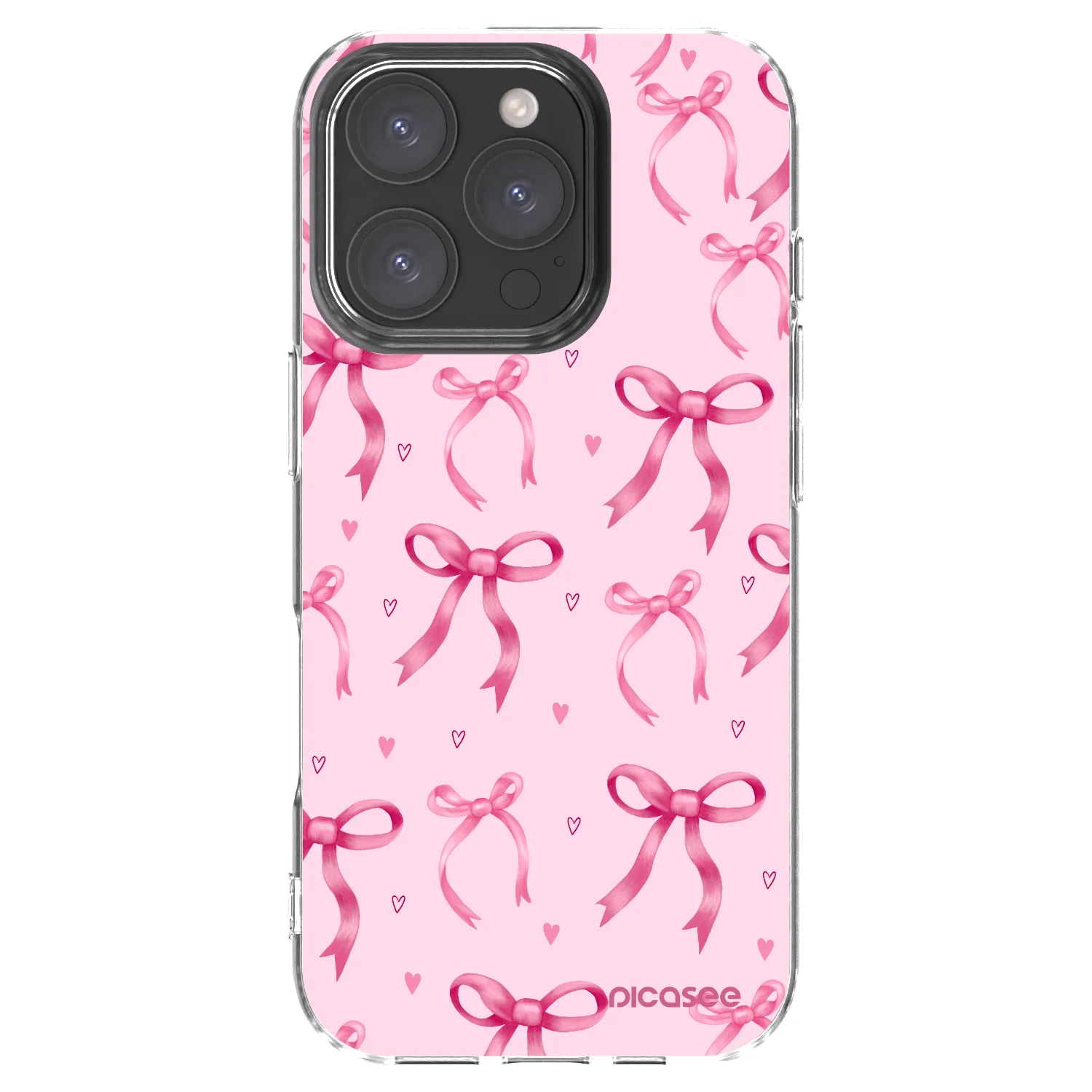 Picasee silikonowe przeźroczyste etui na Apple iPhone 16 Pro - Bow Aesthetic