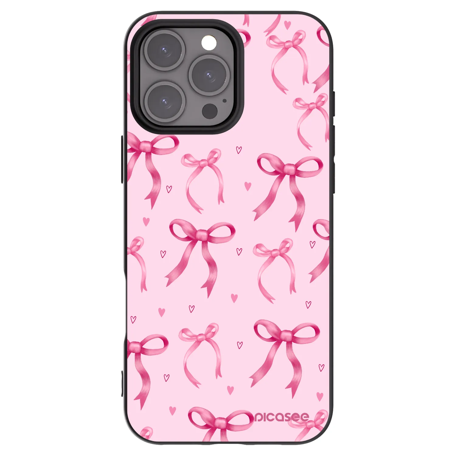 Picasee silikonowe czarne etui na Apple iPhone 16 Pro Max - Bow Aesthetic