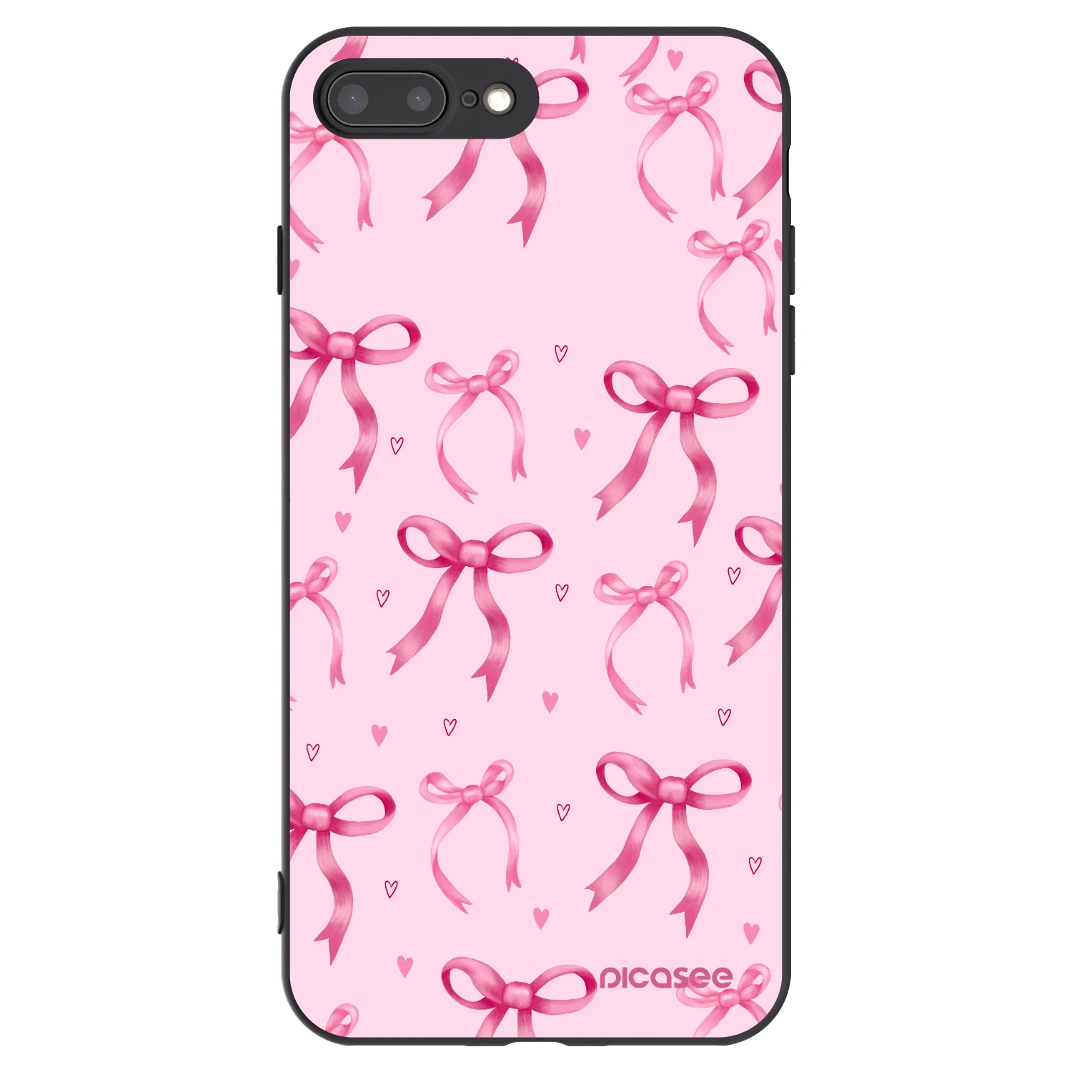 Picasee silikonowe czarne etui na Apple iPhone 7 Plus - Bow Aesthetic