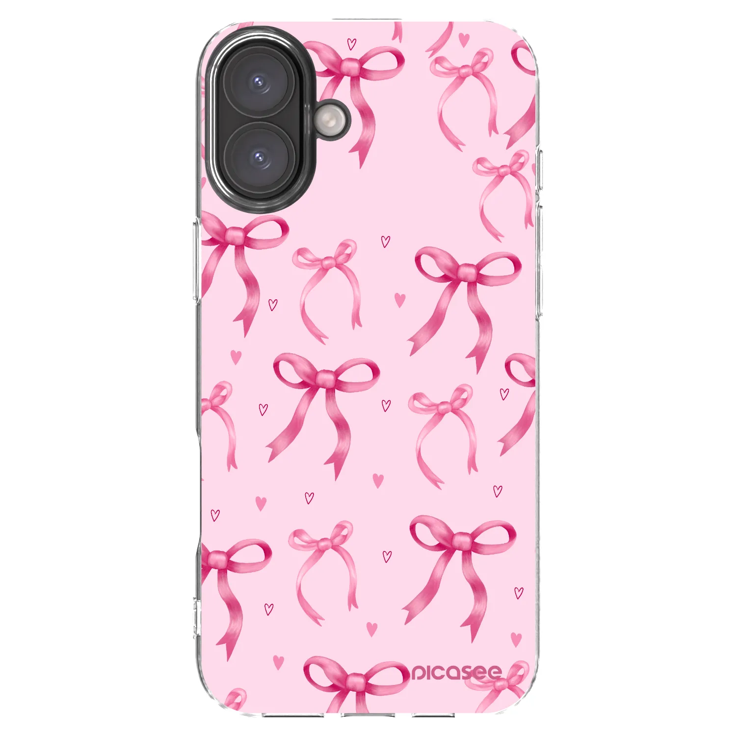 Picasee silikonowe przeźroczyste etui na Apple iPhone 16 Plus - Bow Aesthetic
