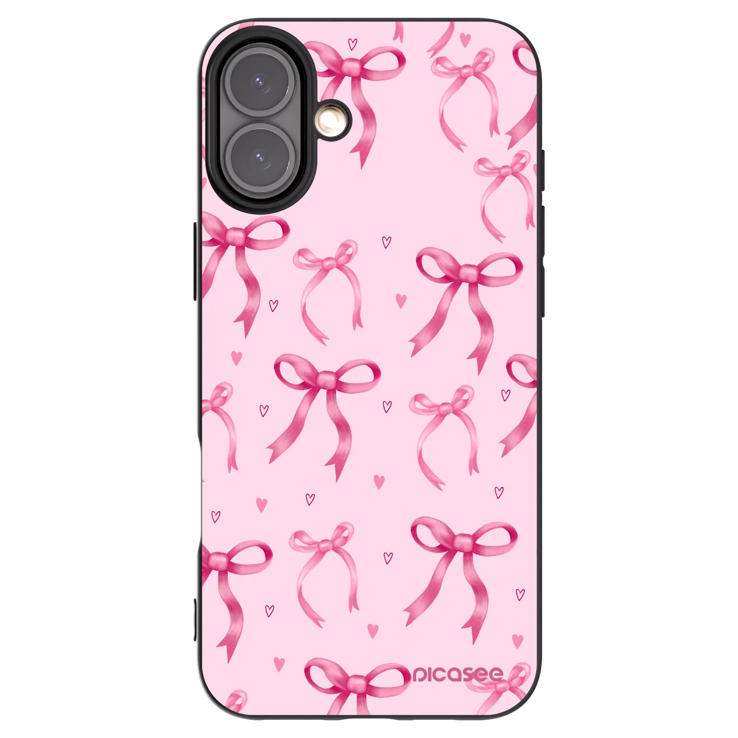 Picasee silikonowe czarne etui na Apple iPhone 16 Plus - Bow Aesthetic