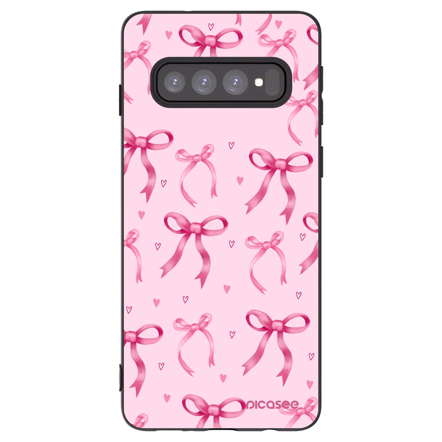Picasee silikonowe czarne etui na Samsung Galaxy S10 G973 - Bow Aesthetic