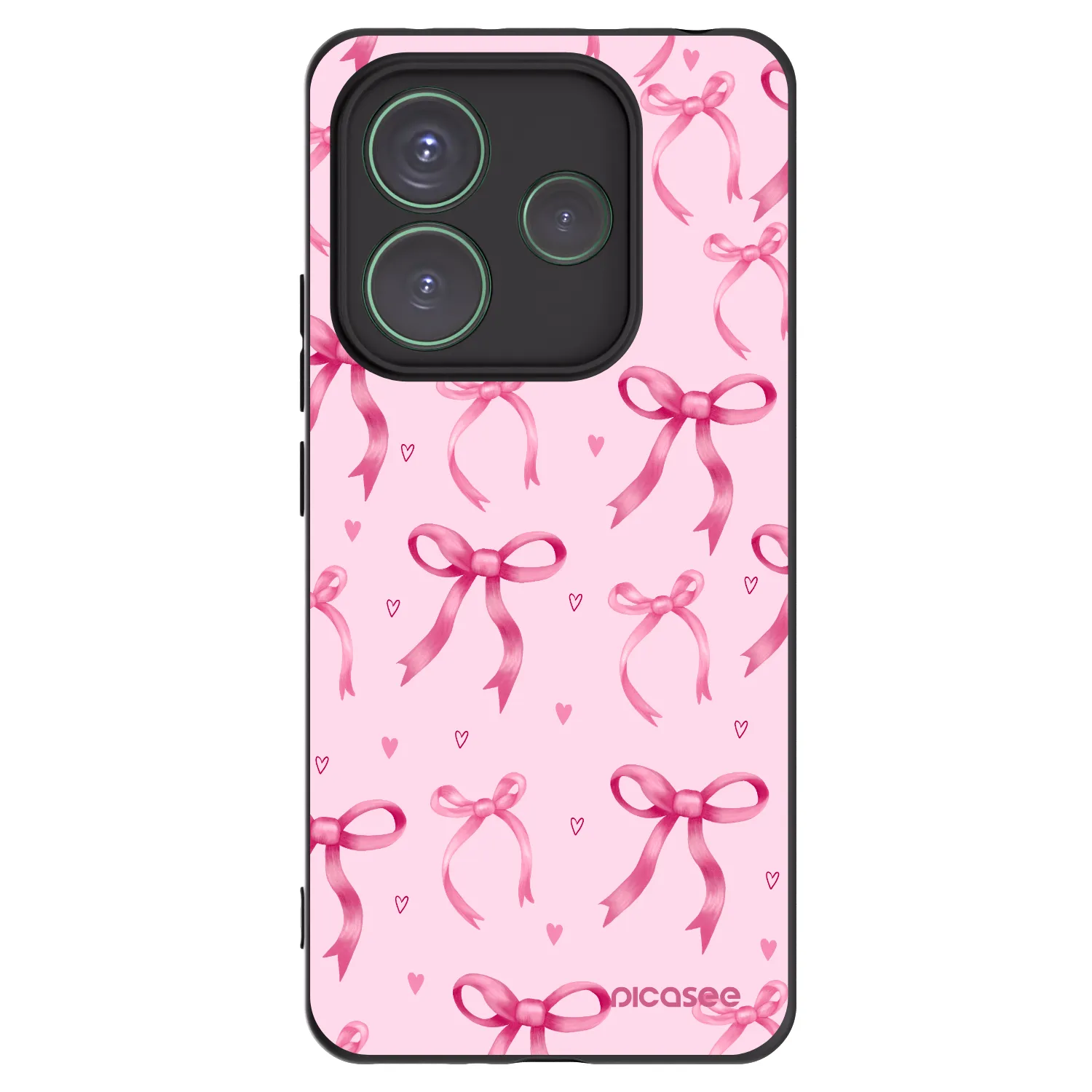 Picasee silikonowe czarne etui na Xiaomi Redmi Note 14 5G - Bow Aesthetic