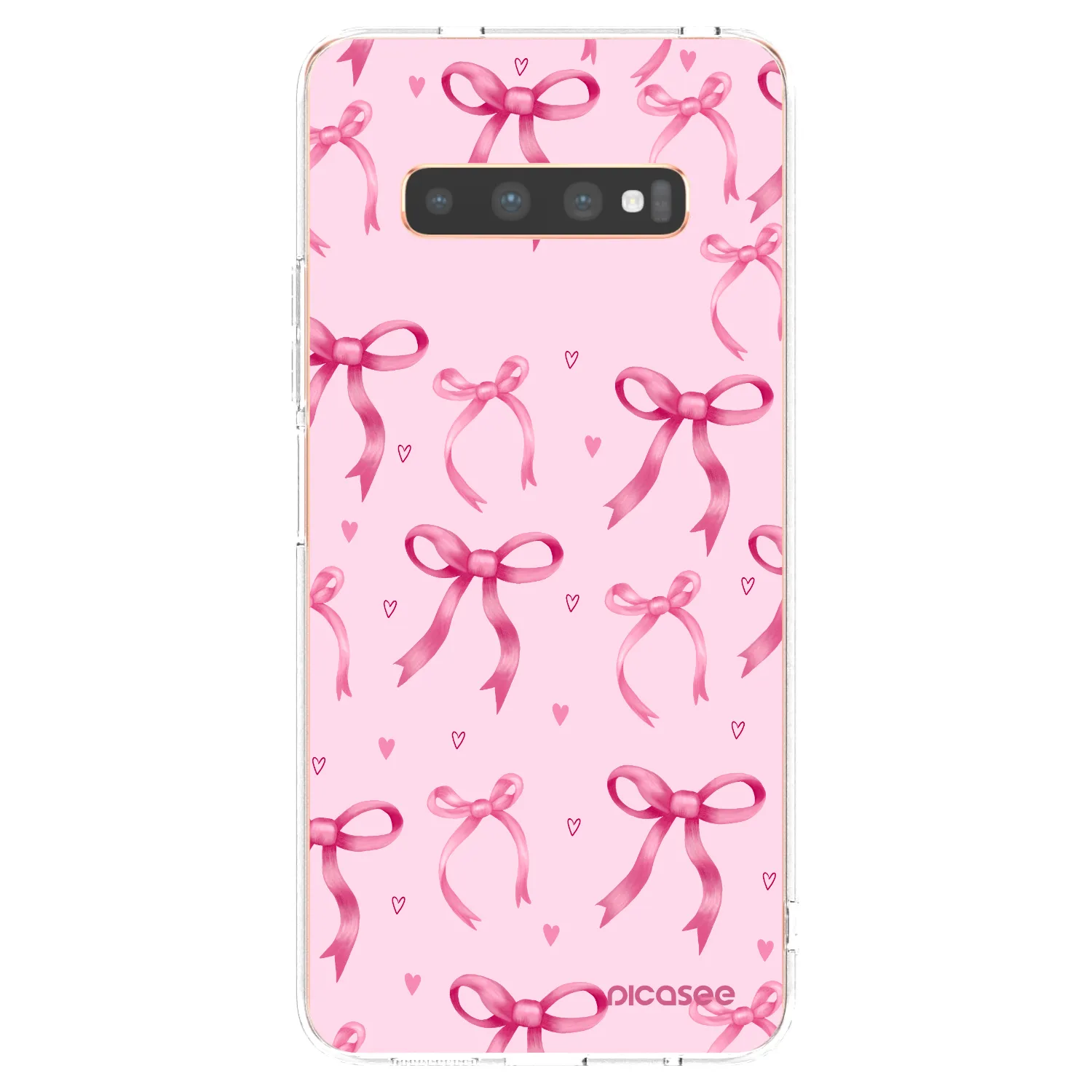 Picasee silikonowe przeźroczyste etui na Samsung Galaxy S10 Plus G975 - Bow Aesthetic