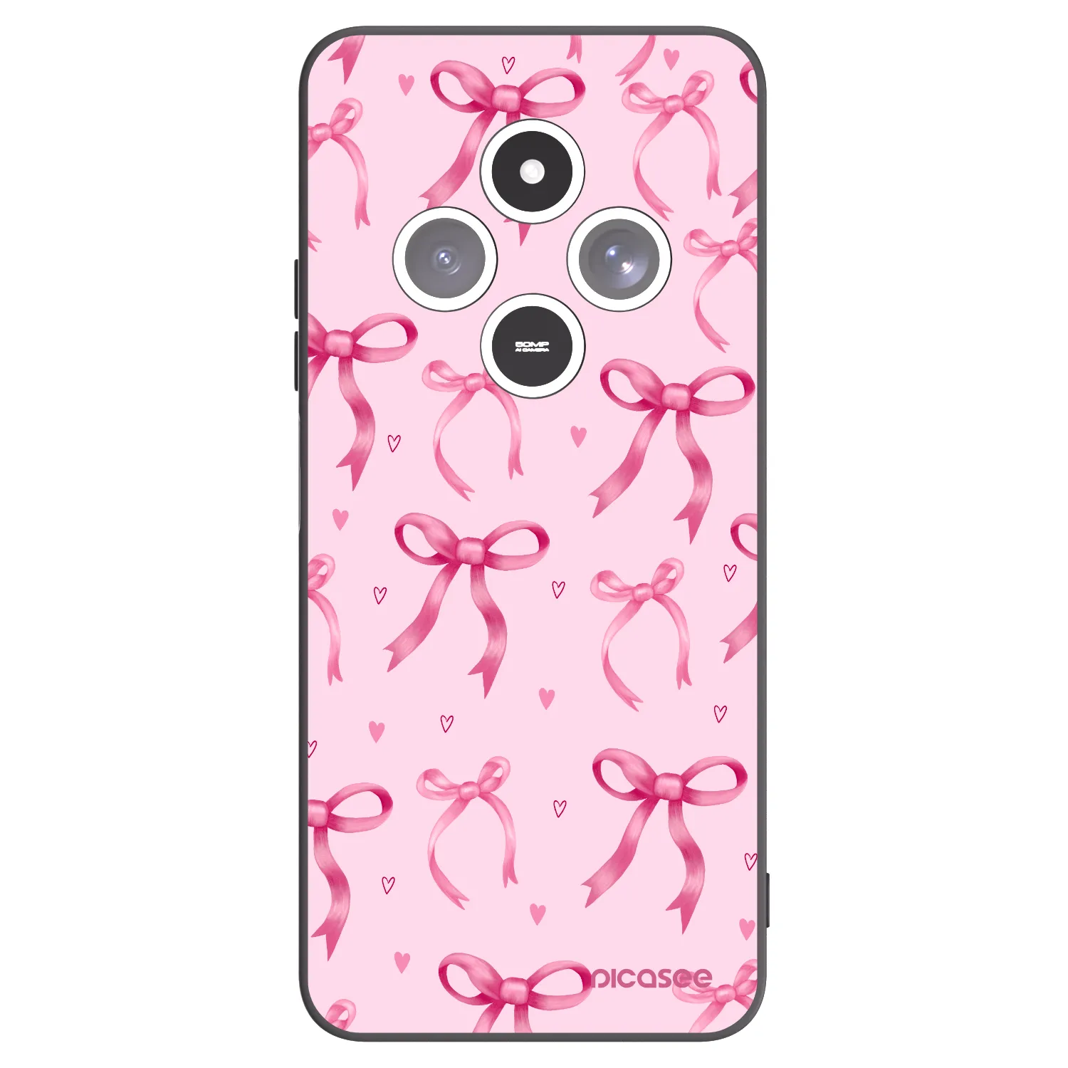 Picasee silikonowe czarne etui na Xiaomi Redmi 14C - Bow Aesthetic