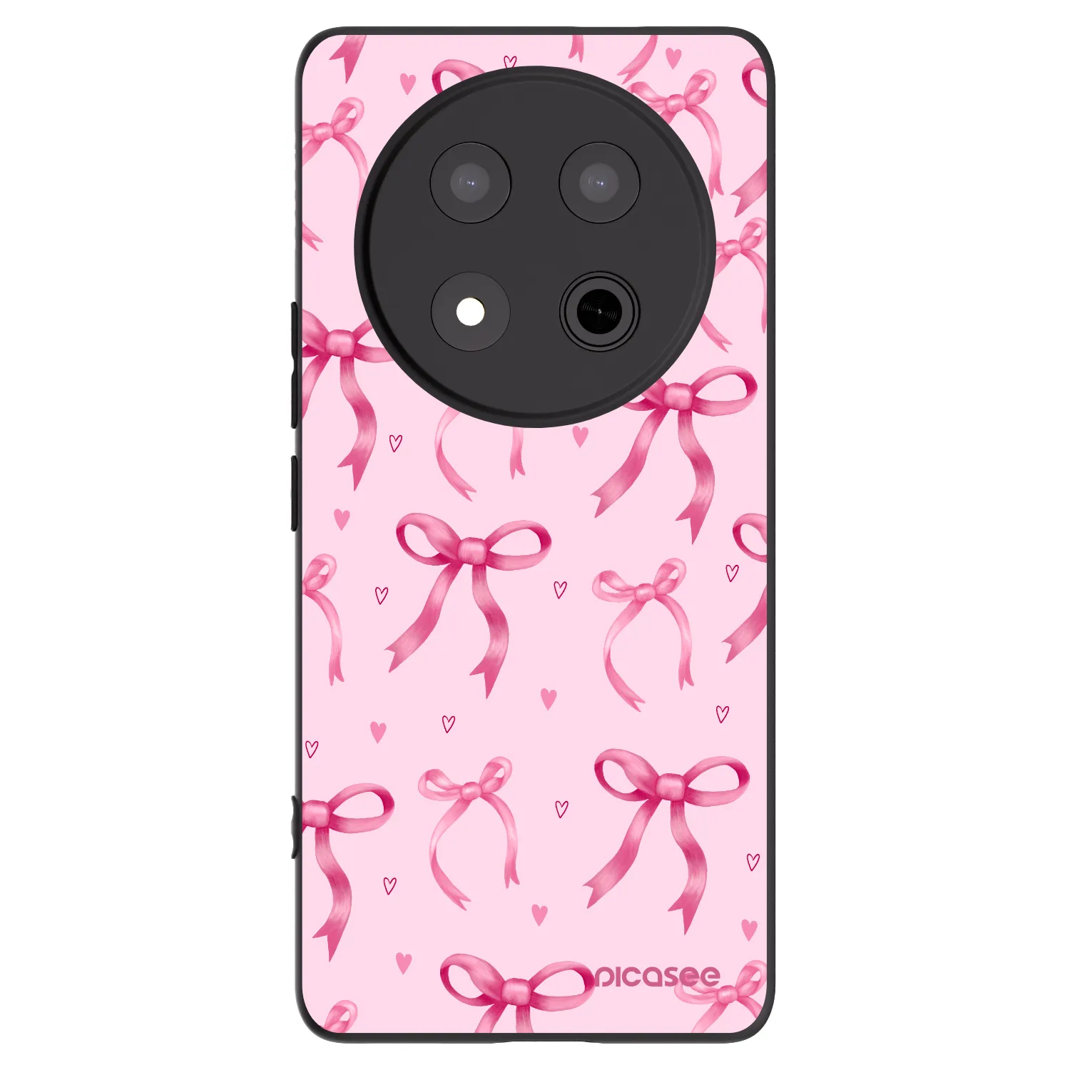 Picasee silikonowe czarne etui na Honor Magic7 Lite 5G - Bow Aesthetic