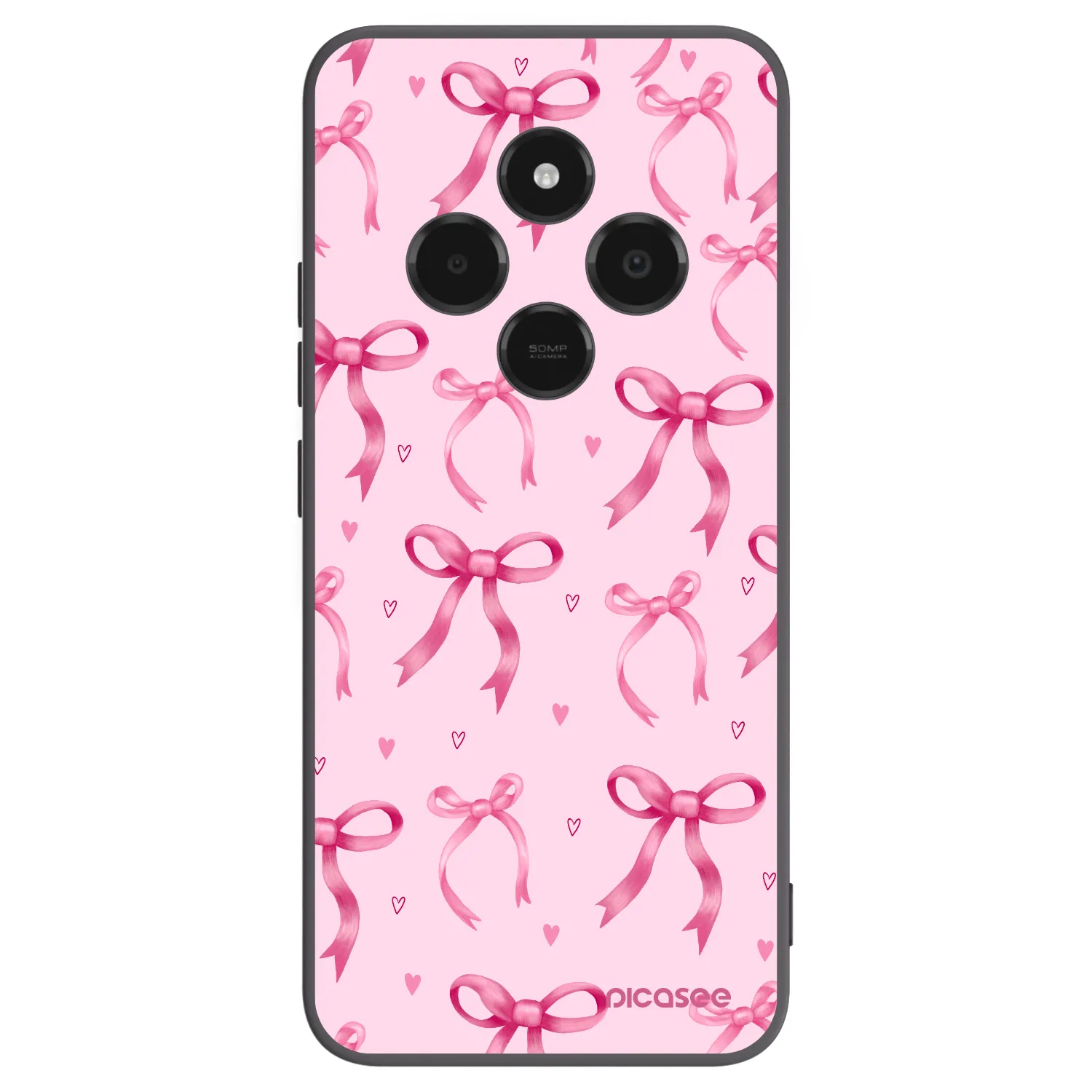 Picasee silikonowe czarne etui na Xiaomi Poco C75 - Bow Aesthetic