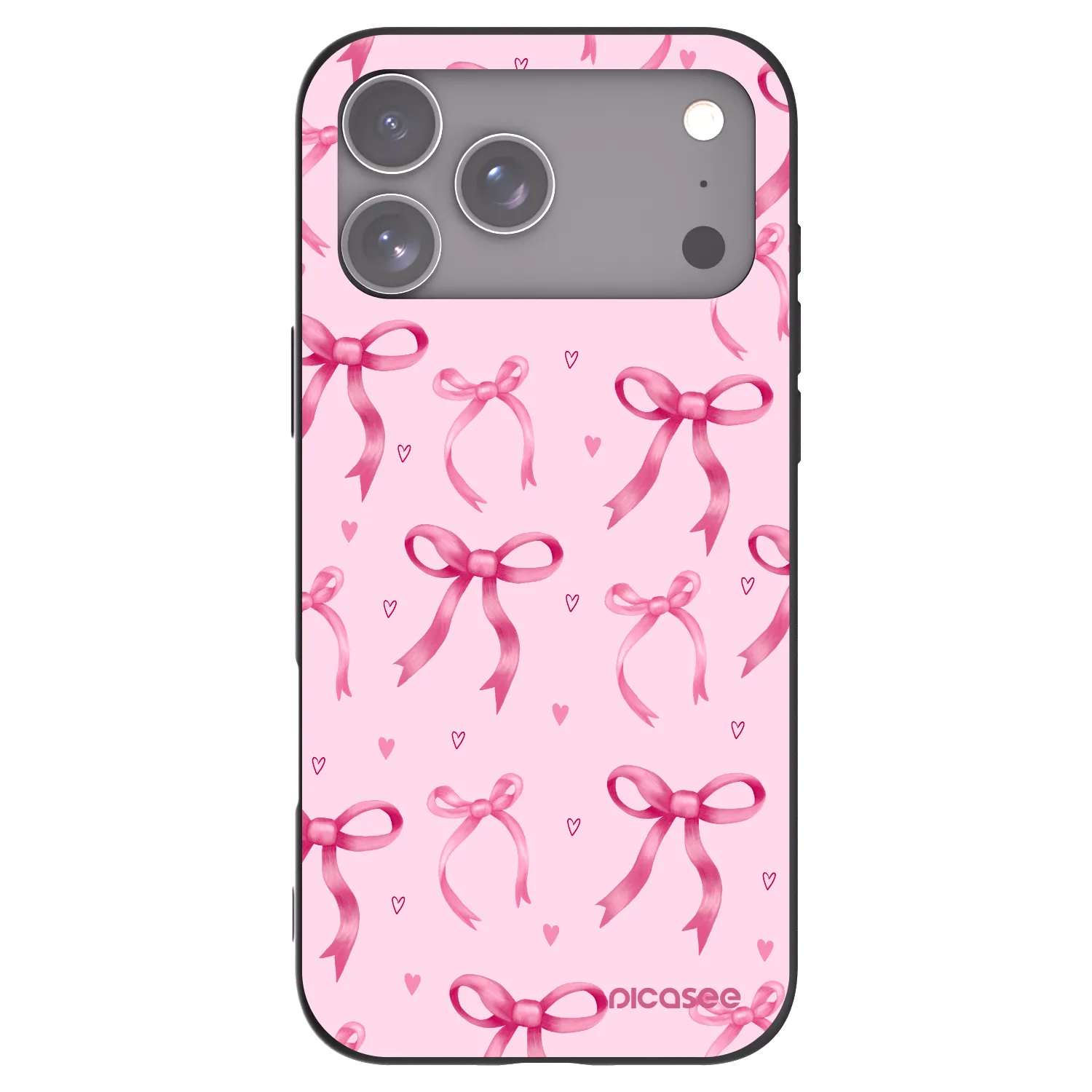 Picasee silikonowe czarne etui na Apple iPhone 17 Pro Max - Bow Aesthetic