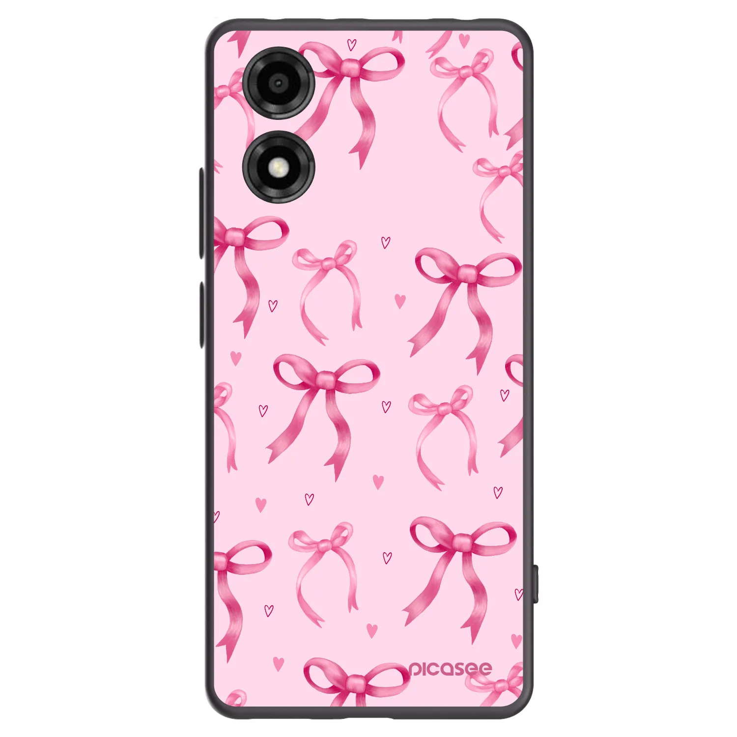 Picasee silikonowe czarne etui na Motorola Moto E14 - Bow Aesthetic
