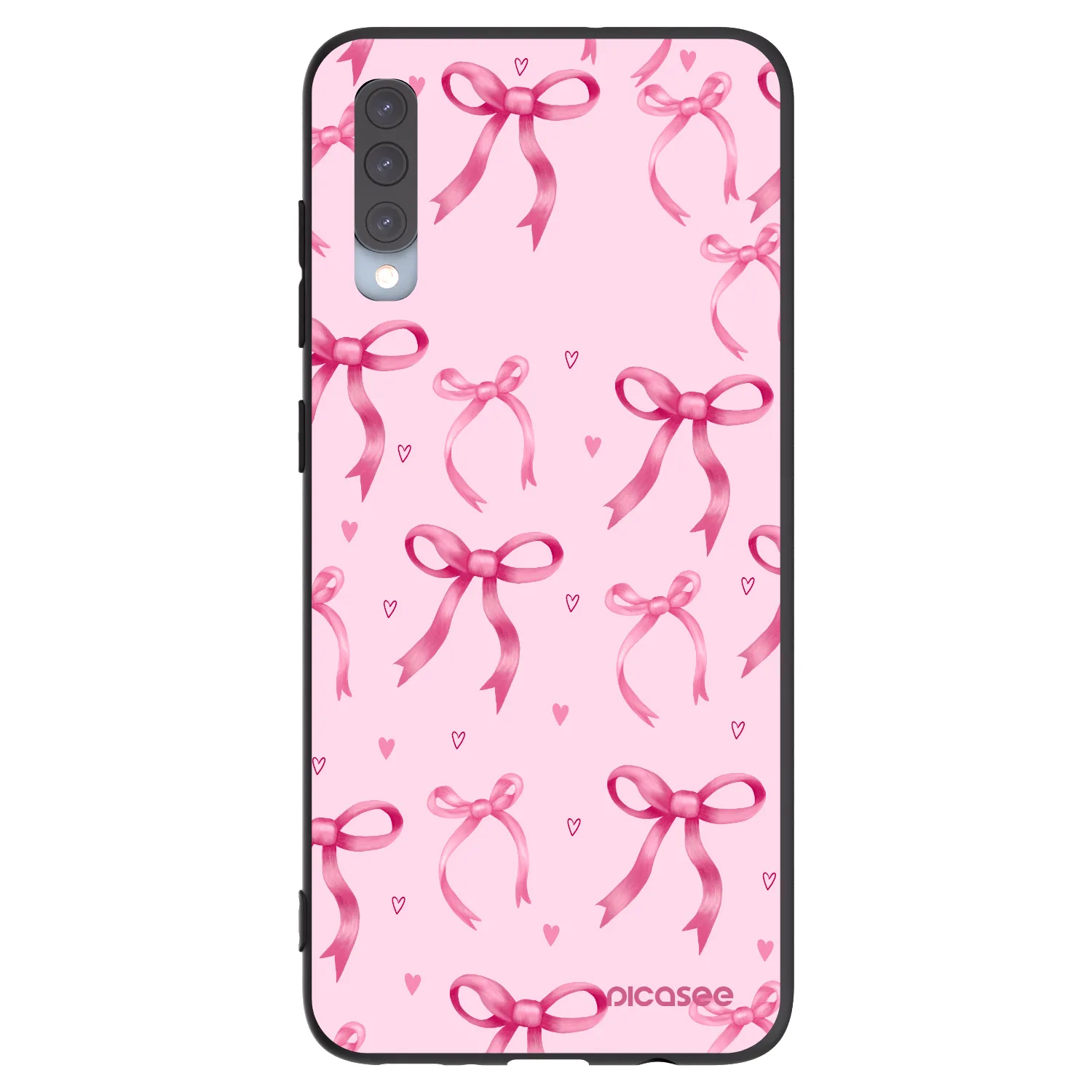 Picasee silikonowe czarne etui na Samsung Galaxy A70 A705F - Bow Aesthetic