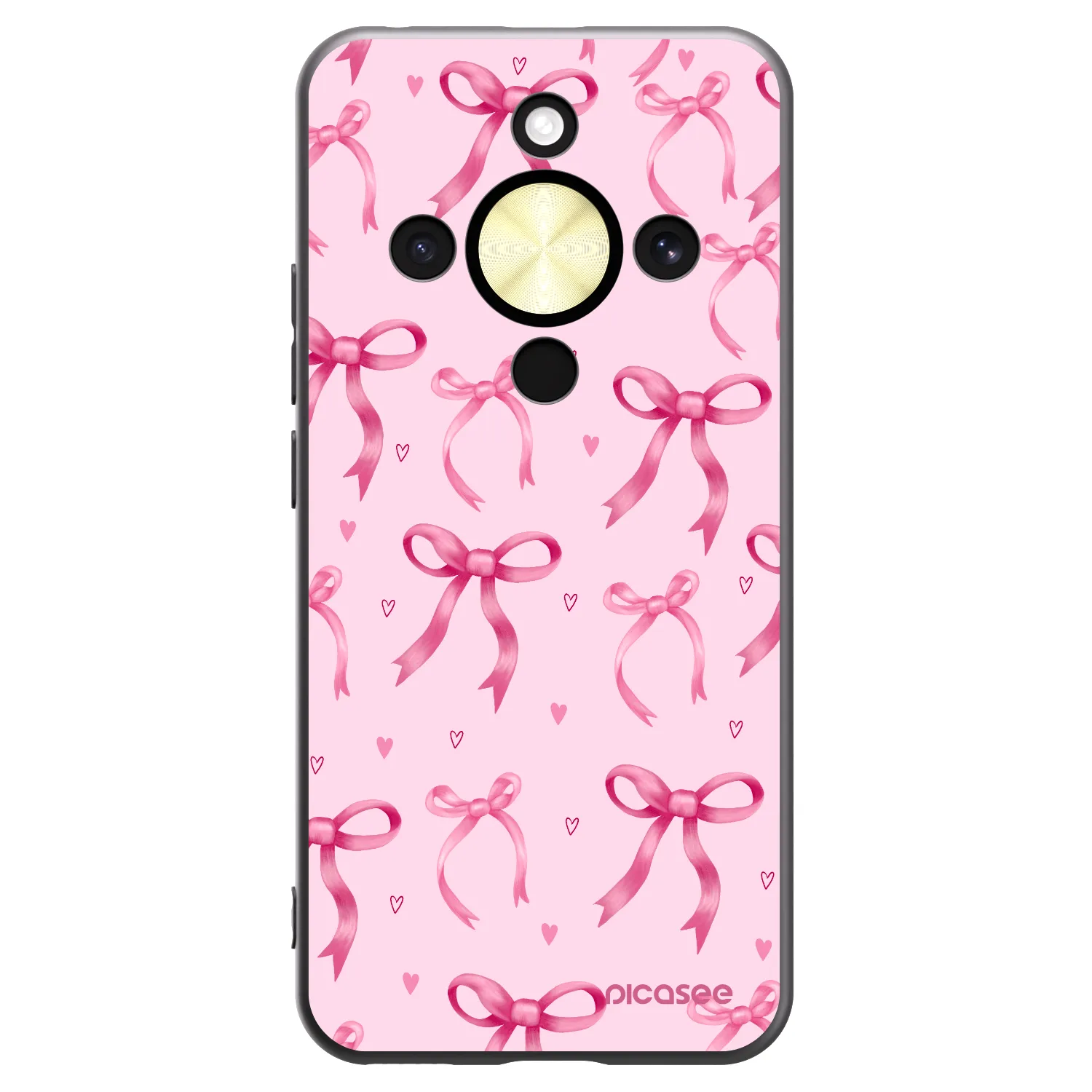 Picasee silikonowe czarne etui na Honor Magic8 Lite 5G - Bow Aesthetic