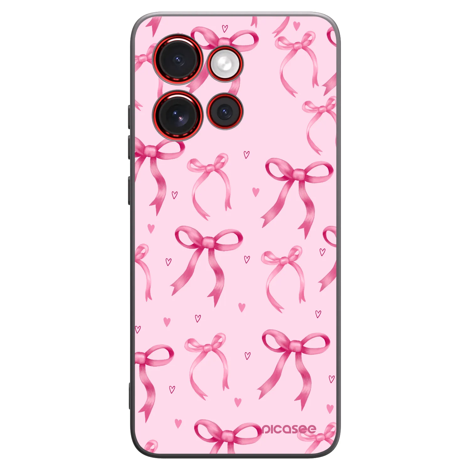 Picasee silikonowe czarne etui na Motorola Edge 60 Neo 5G - Bow Aesthetic