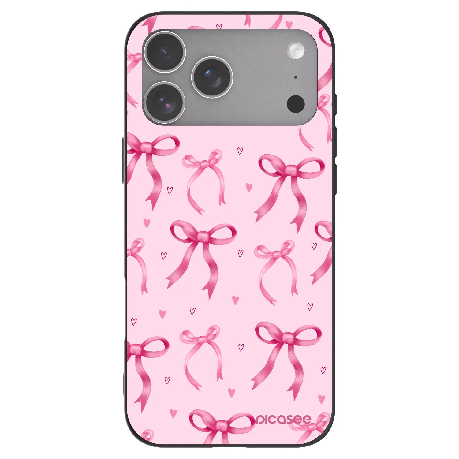 Picasee silikonowe czarne etui na Apple iPhone 18 Pro Max - Bow Aesthetic