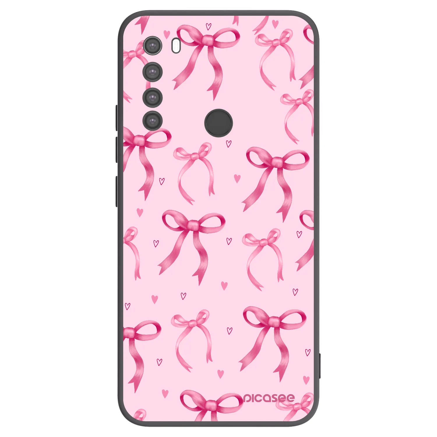 Picasee silikonowe czarne etui na Xiaomi Redmi Note 8 - Bow Aesthetic