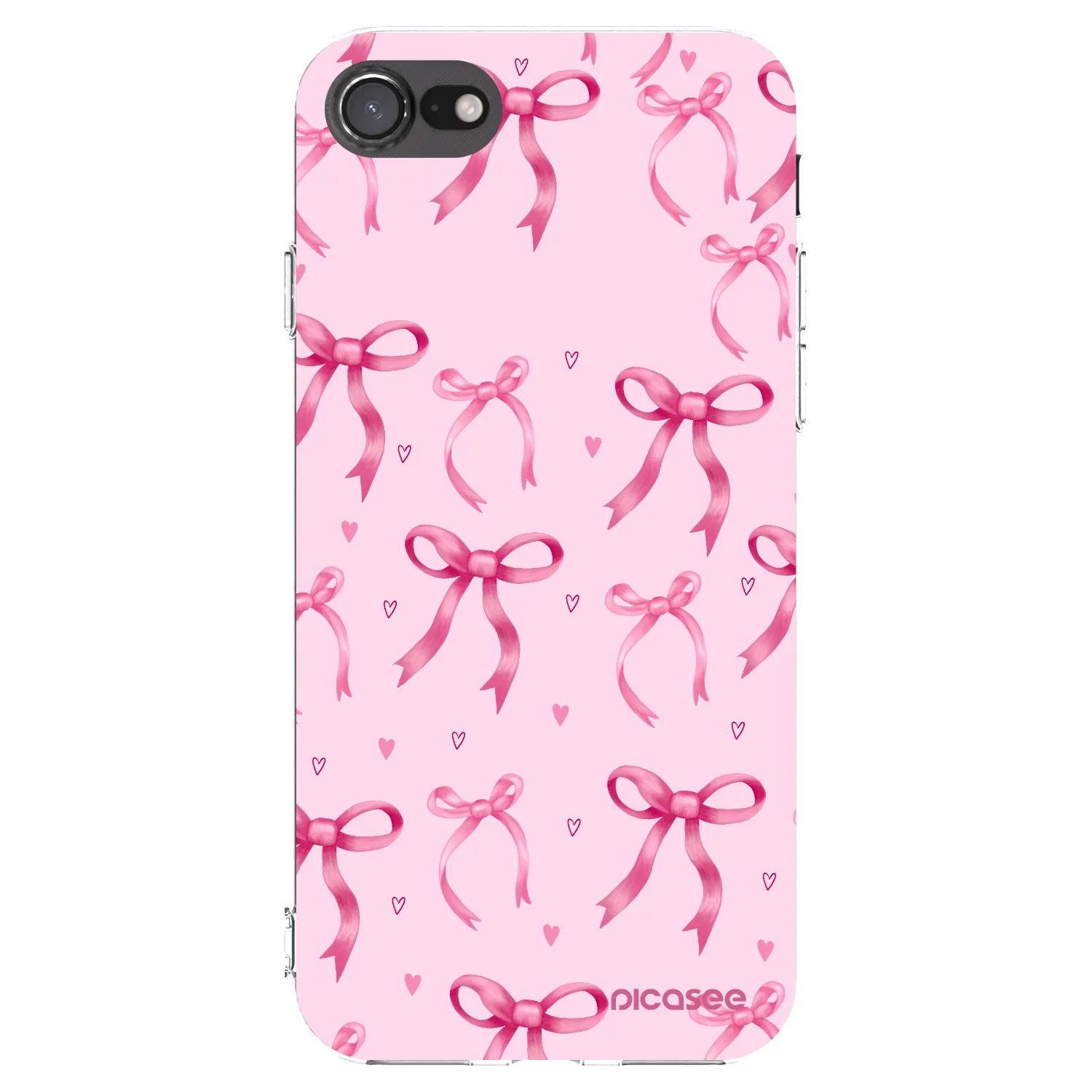 Picasee silikonowe przeźroczyste etui na Apple iPhone SE 2020 - Bow Aesthetic