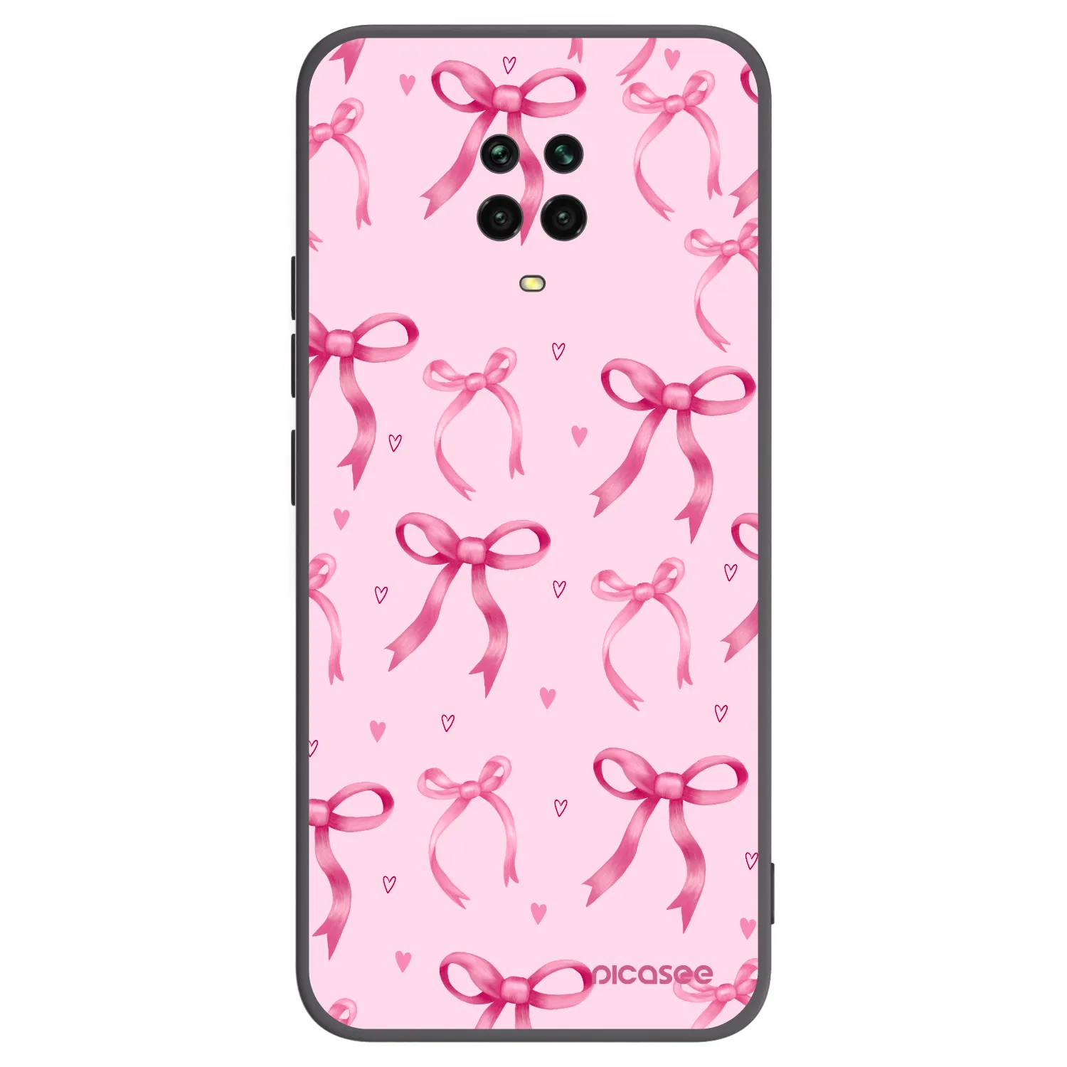 Picasee silikonowe czarne etui na Xiaomi Redmi Note 9 Pro - Bow Aesthetic