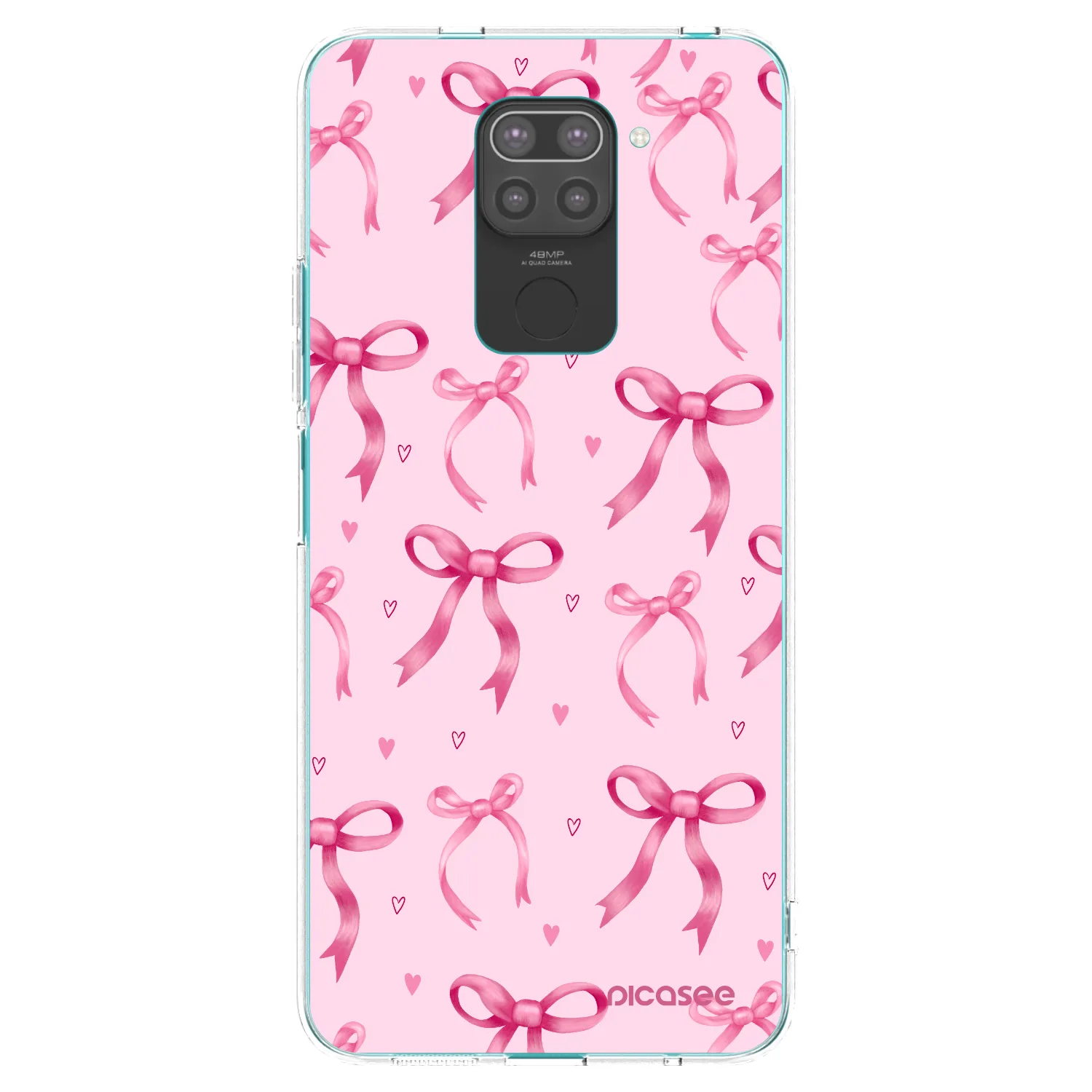 Picasee silikonowe czarne etui na Xiaomi Redmi Note 9 - Bow Aesthetic