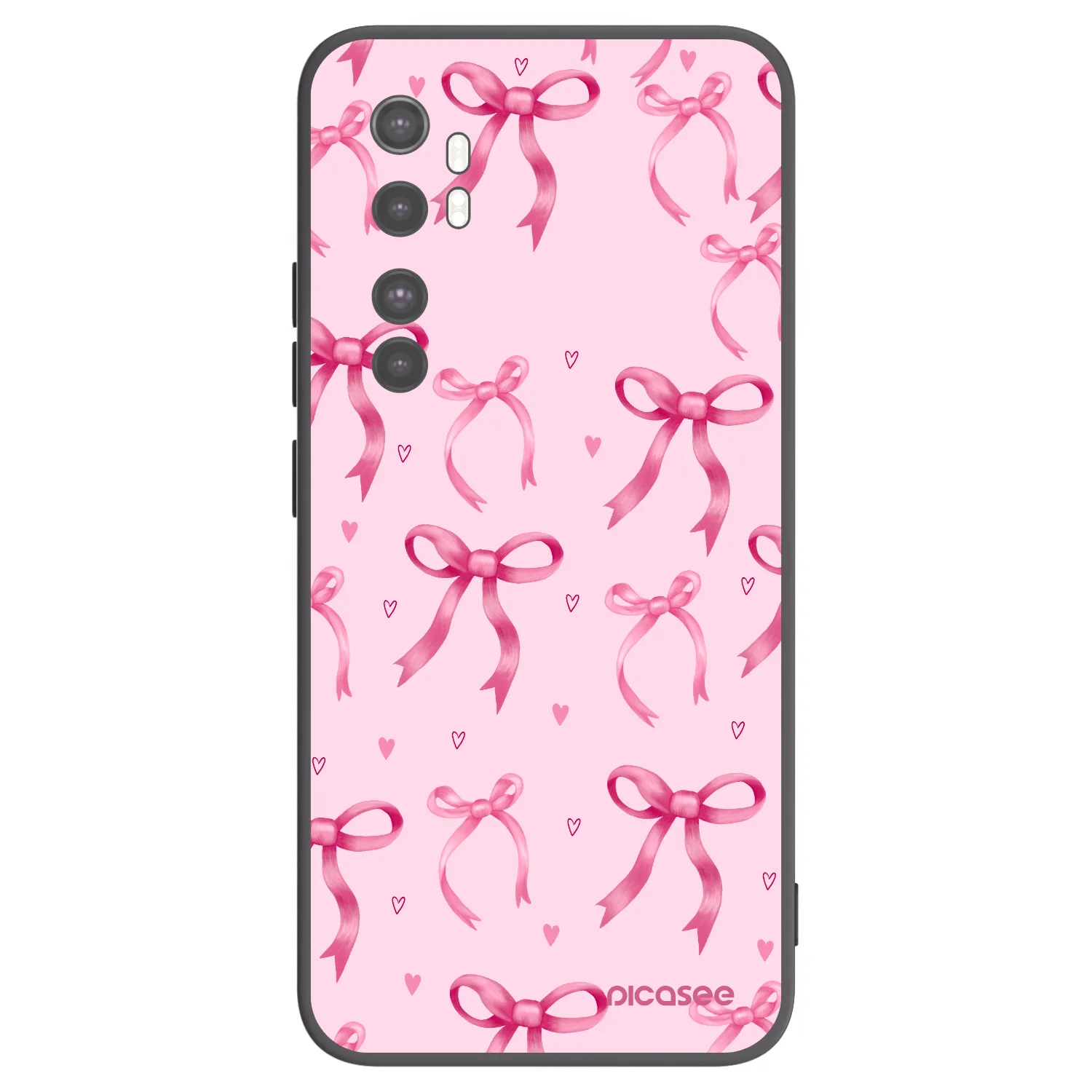 Picasee silikonowe czarne etui na Xiaomi Mi Note 10 Lite - Bow Aesthetic