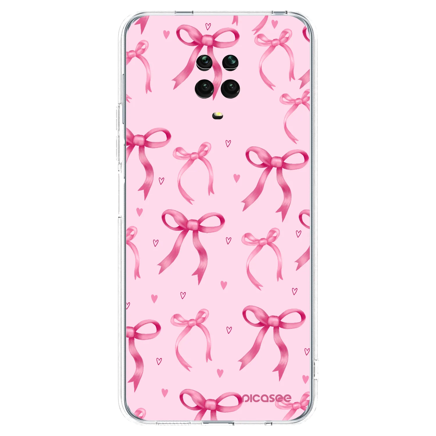 Picasee silikonowe przeźroczyste etui na Xiaomi Redmi Note 9S - Bow Aesthetic