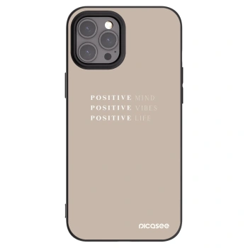 Picasee silikonowe czarne etui na Apple iPhone 12 Pro Max - Positive Vibes