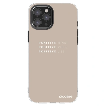 Picasee silikonowe przeźroczyste etui na Apple iPhone 12 Pro Max - Positive Vibes